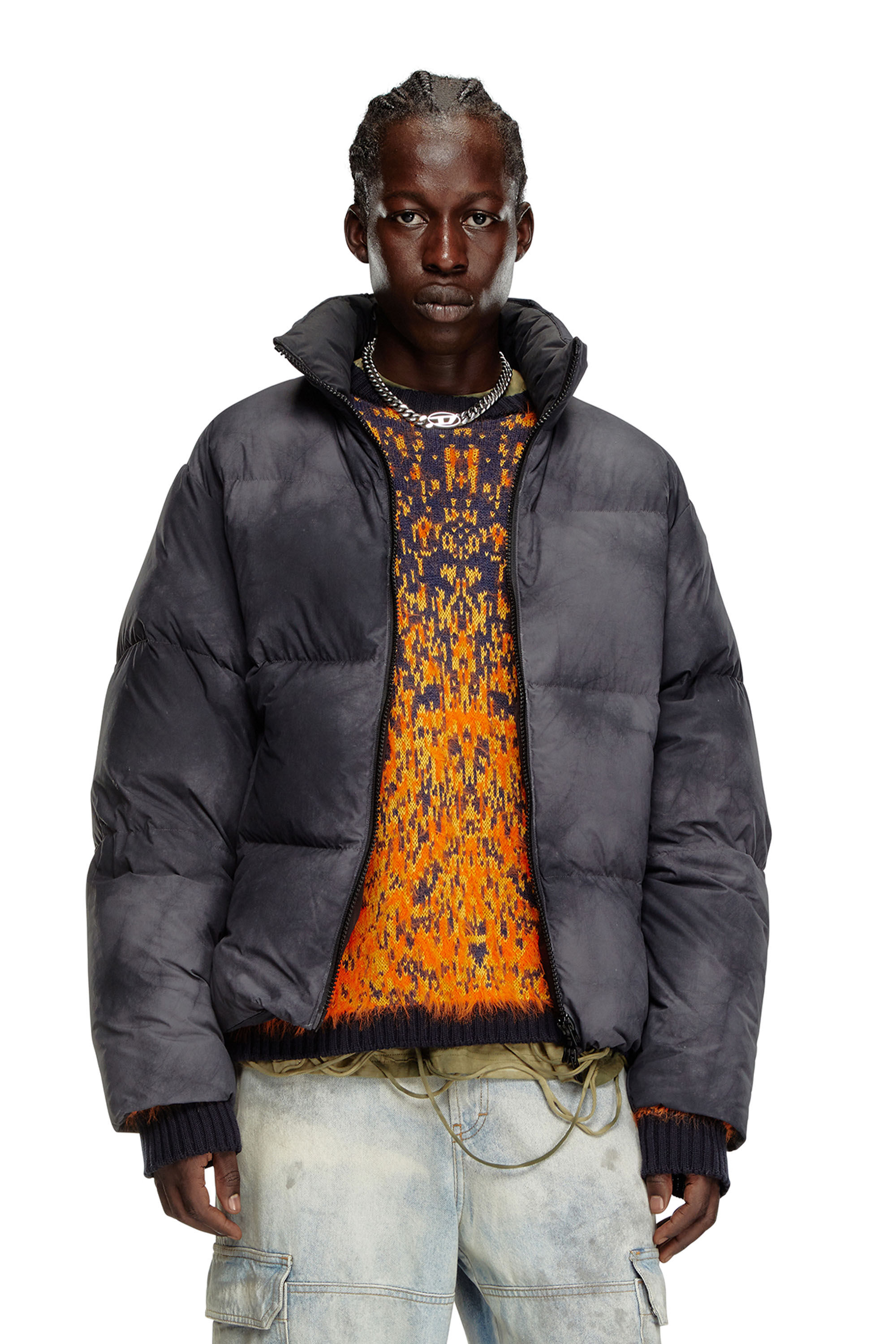 国産品 Men's Diesel | Black | nylon patchy in jacket down Hooded ジャケット・アウター