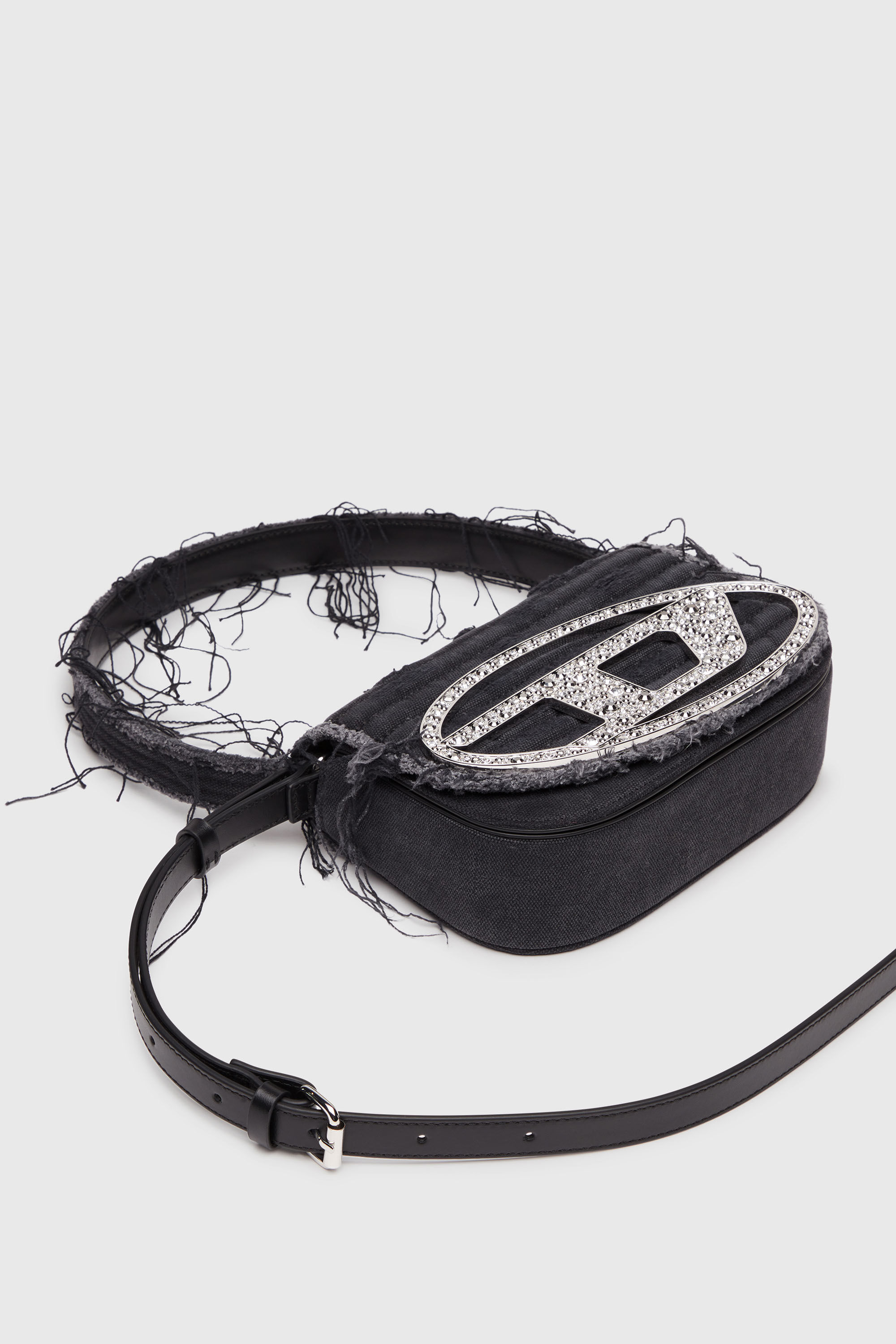 Women's 1DR-Iconic shoulder bag in canvas and leather | Black