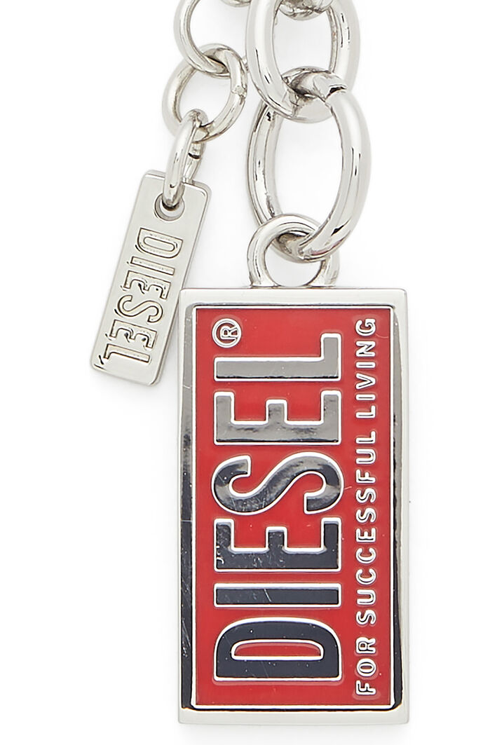 Diesel - CHARM-BISCOTTO, Woman's Metal keyring with Biscotto logo charm in Silver - 4