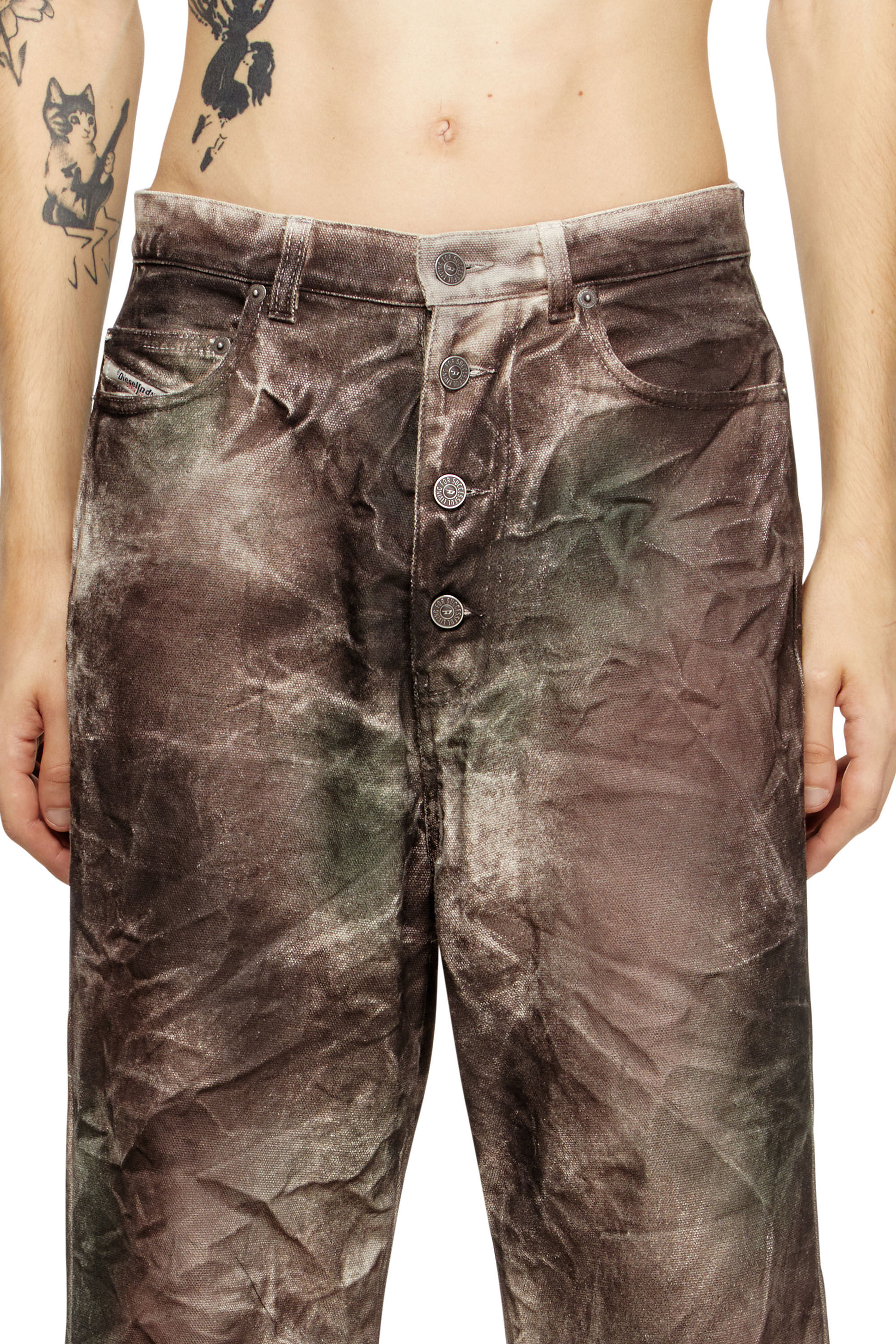 Women's Pants in crinkled camo canvas | Multicolor | Diesel