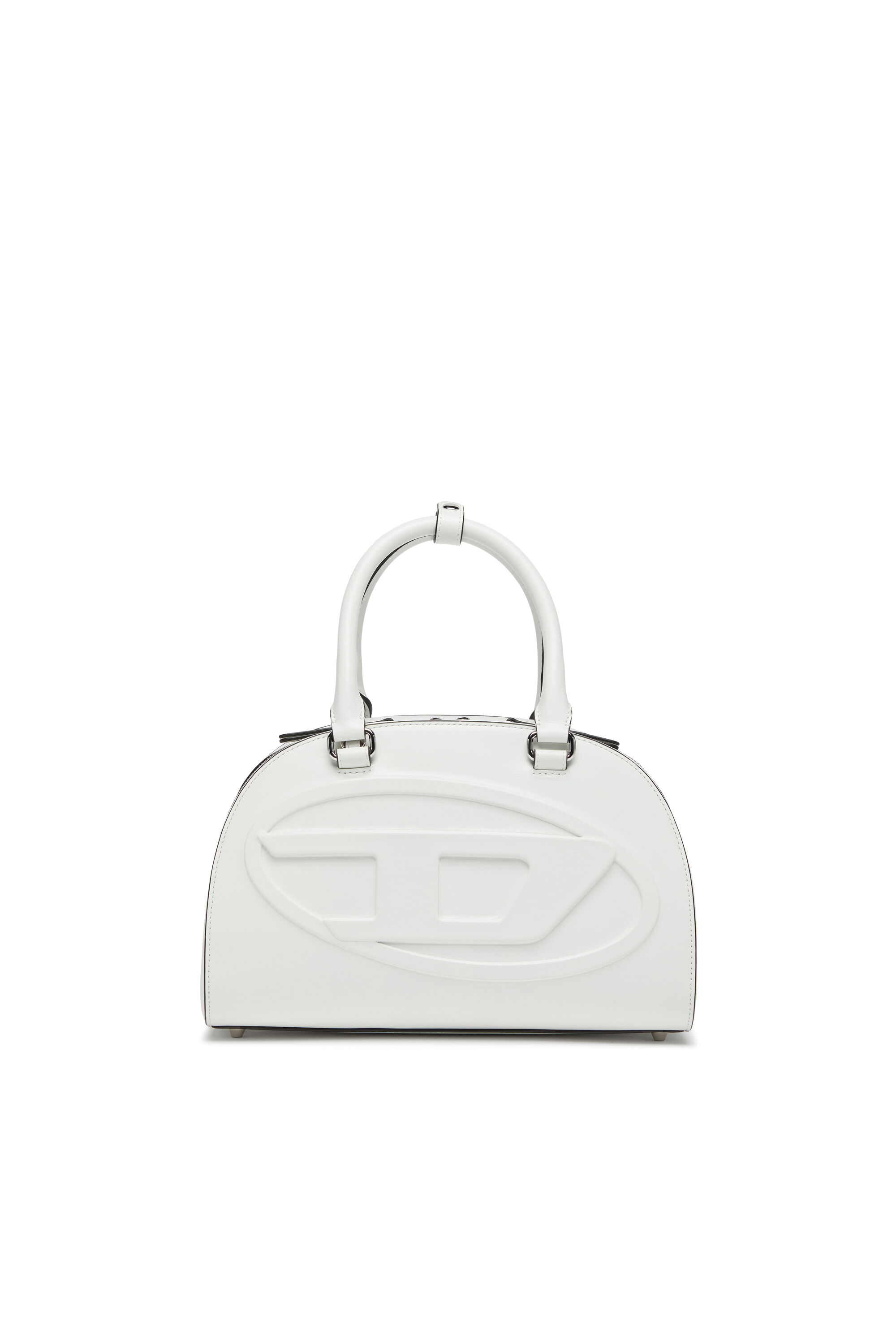 Women's 1DR Dome-Leather bowling bag | White | Diesel {{Country}}