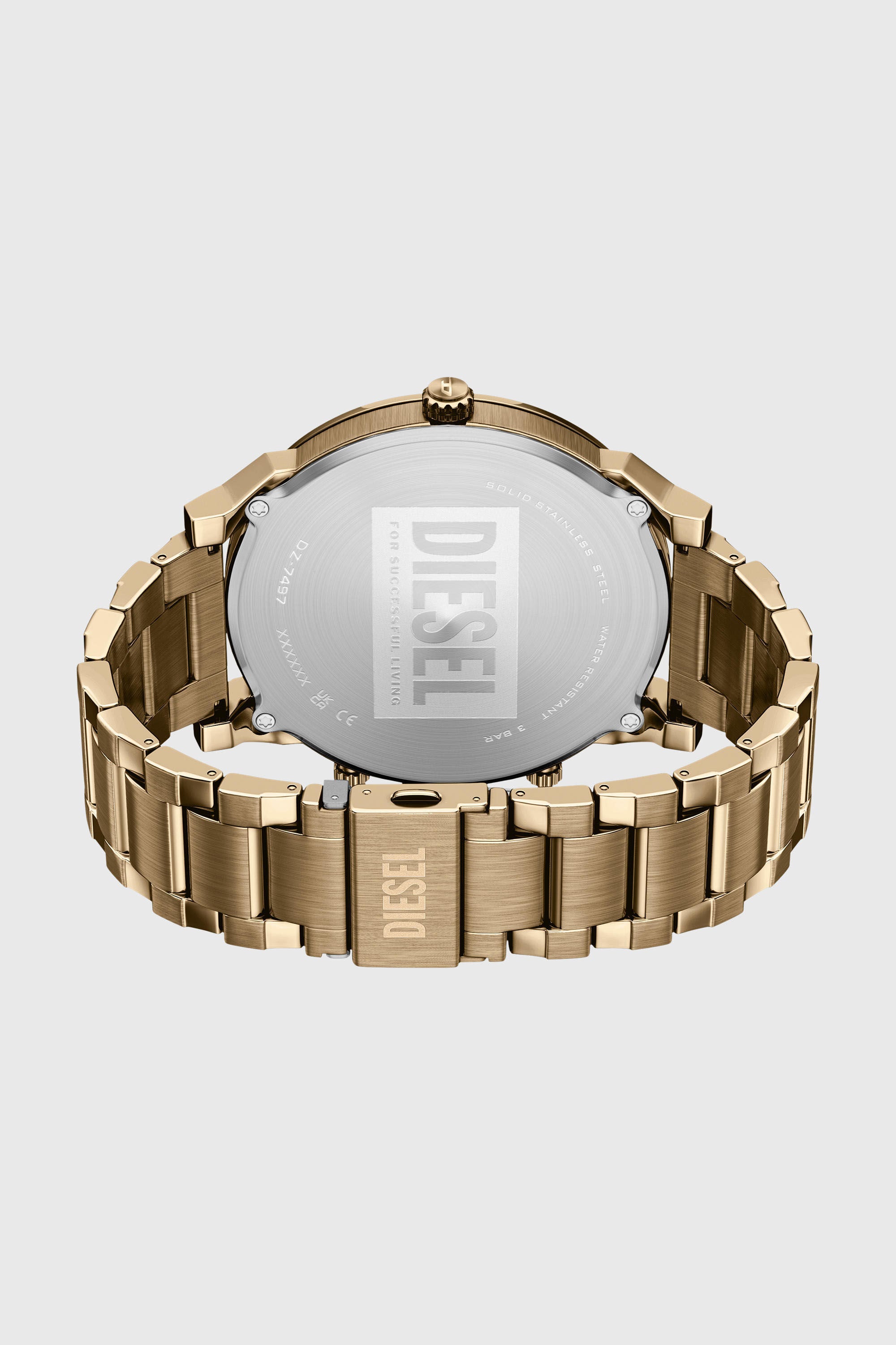 Diesel - DZ7497 WATCH, Man's Mr. Daddy Slim date antique gold-tone stainless steel watch in Gold - 4
