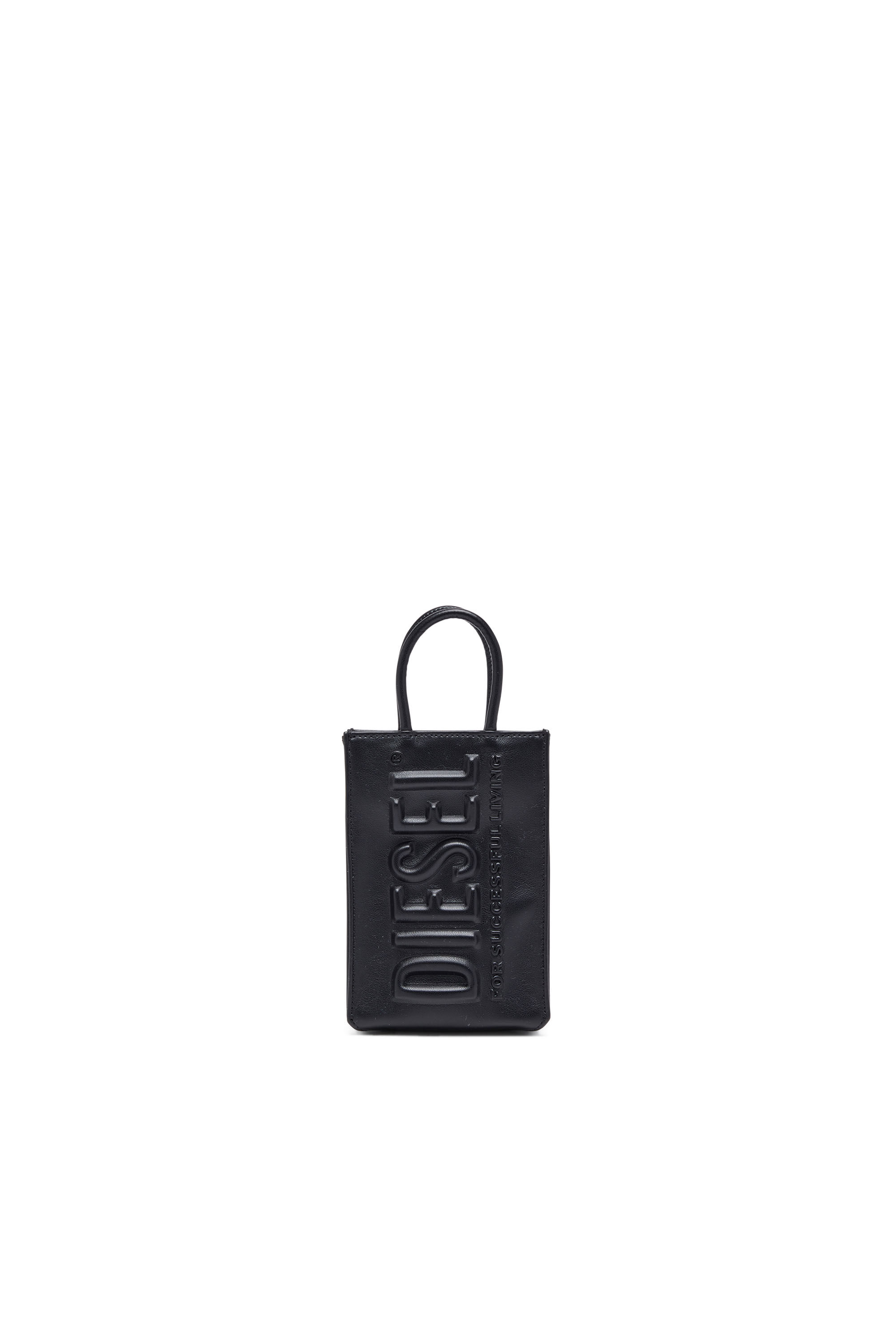 Men's Dsl 3D Mini -Small PU tote bag with embossed logo | Black