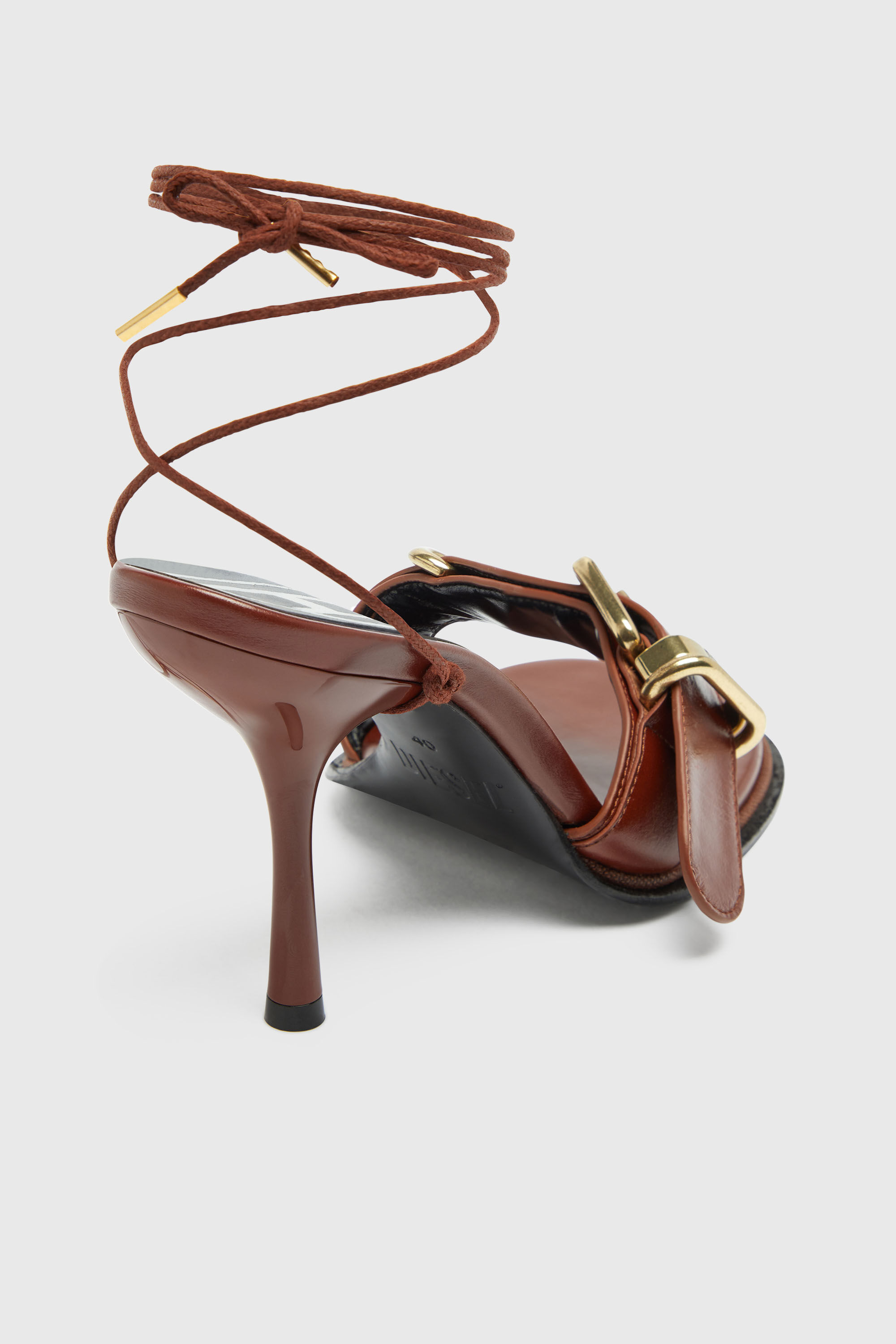 Diesel - D-COCCO-90-SA, Woman's D-Cocco-Ankle-wrap sandals in leather in Brown - 5