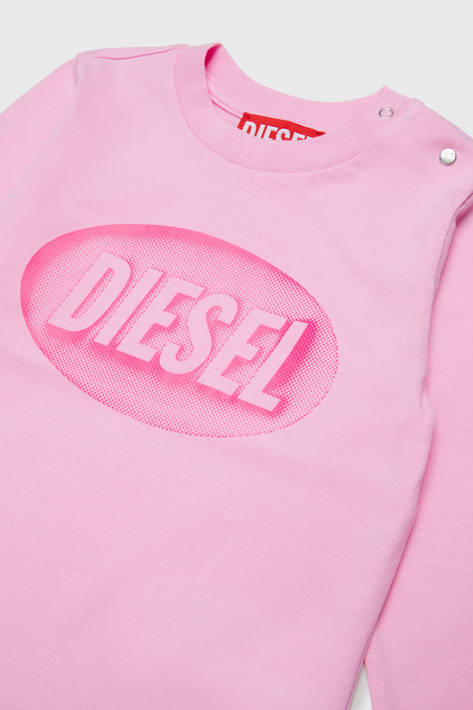 Diesel - TELMB, Man's Cotton T-shirt with logo print in Pink - 3