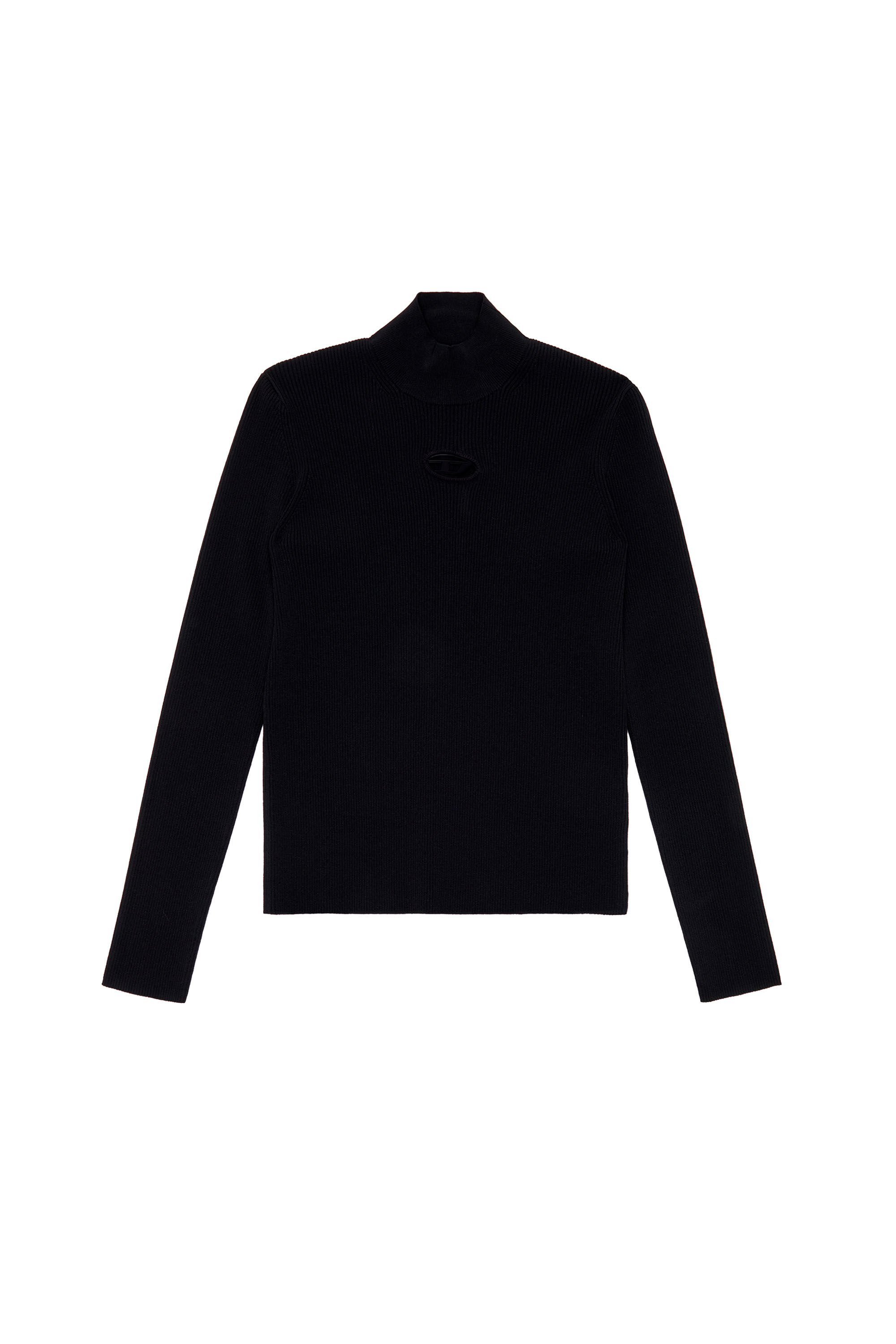 Diesel - K-ZACKARY, Man's Mock-neck jumper with Oval D in Black - 2