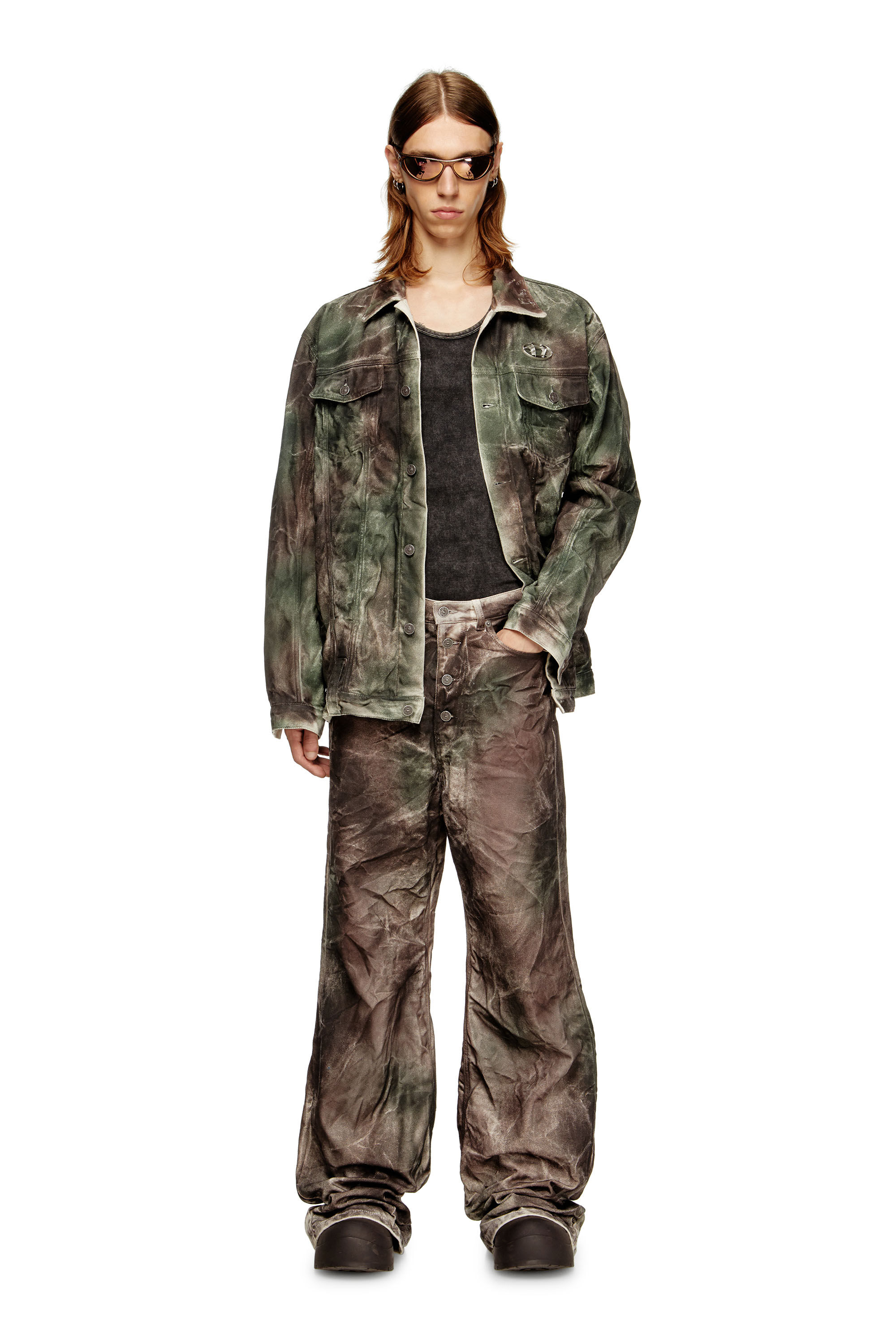 ご*る様 Diesel P-thug-pant Women's Pants in crinkled camo canvas | Multicolor | Diesel