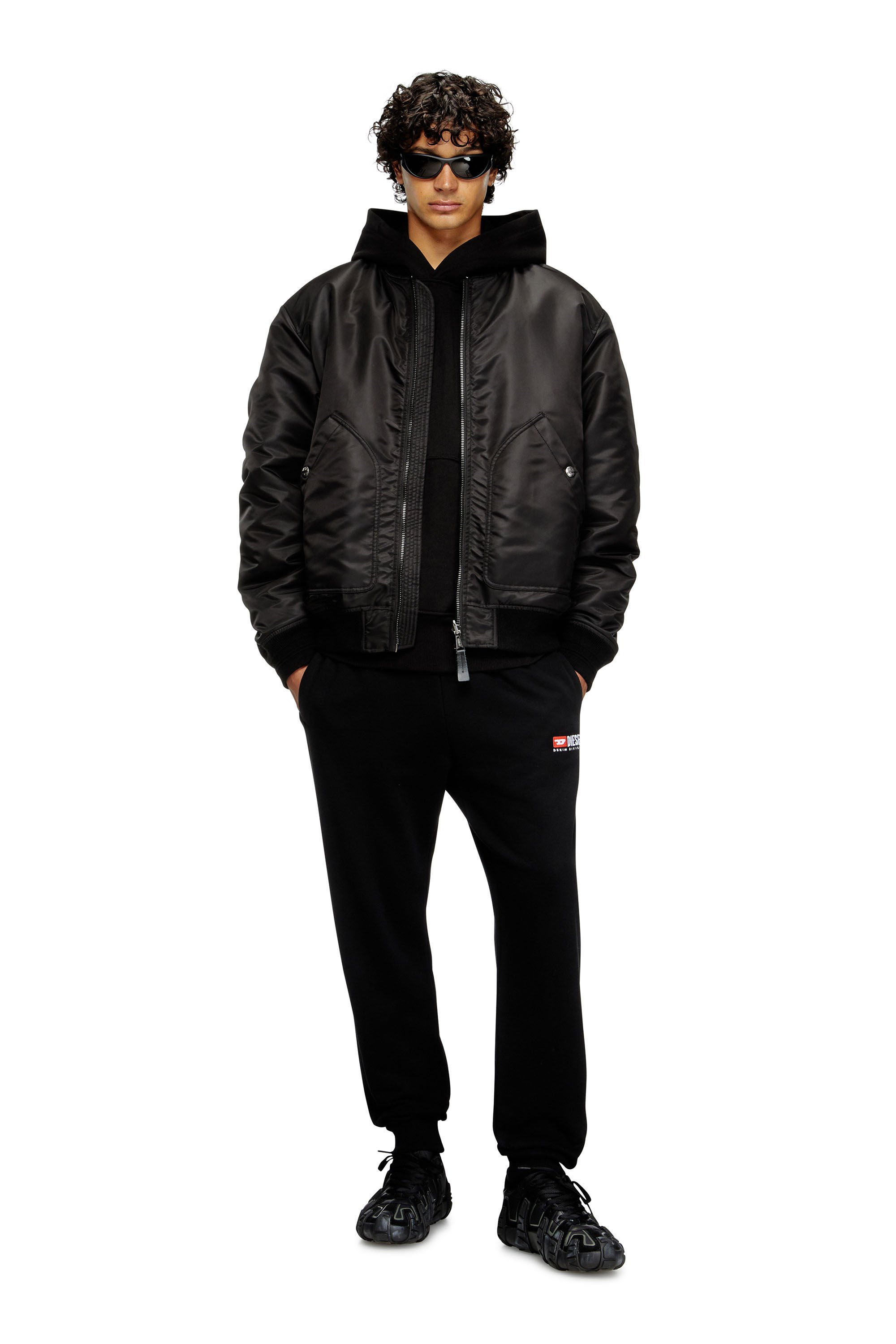 Diesel - P-TARY-DIV, Man's Track pants with embroidered logo in Black - 1