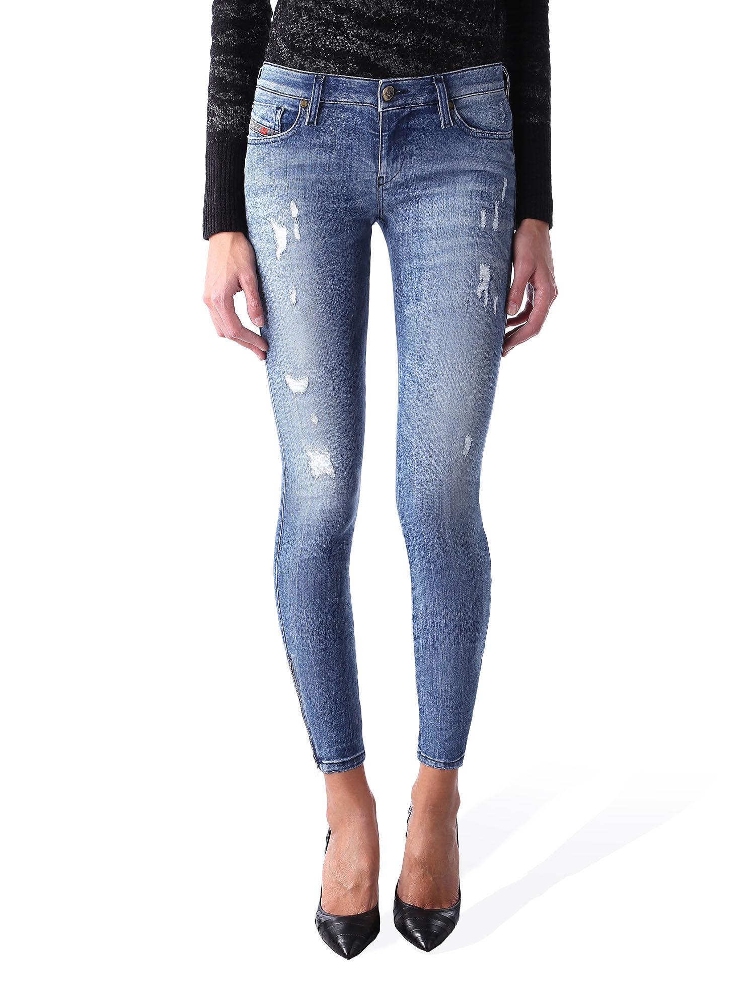 diesel skinzee high waist skinny jeans