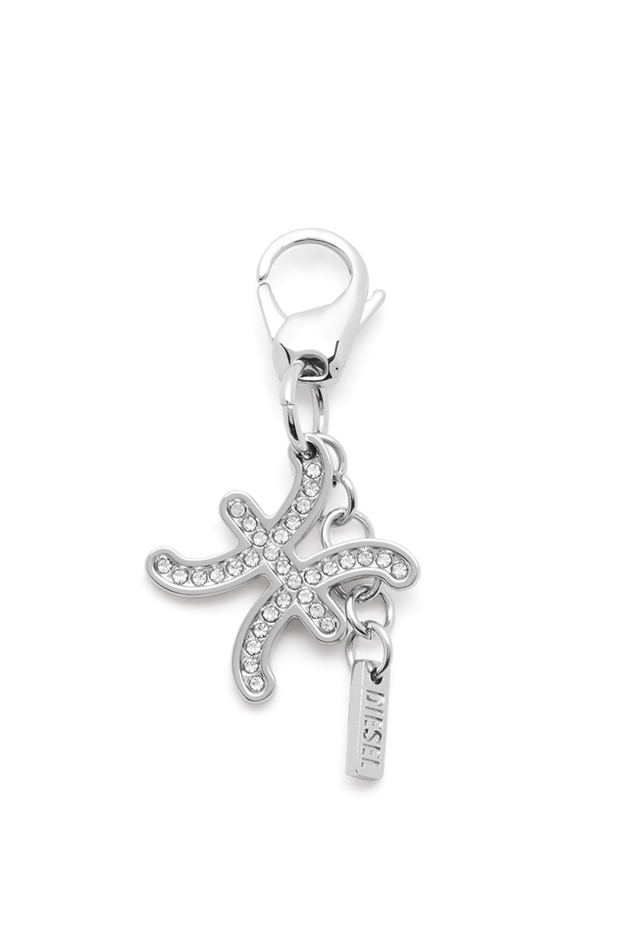Diesel - CHARM PISCES, Unisex's Metal Pisces charm with rhinestones in Silver - 1