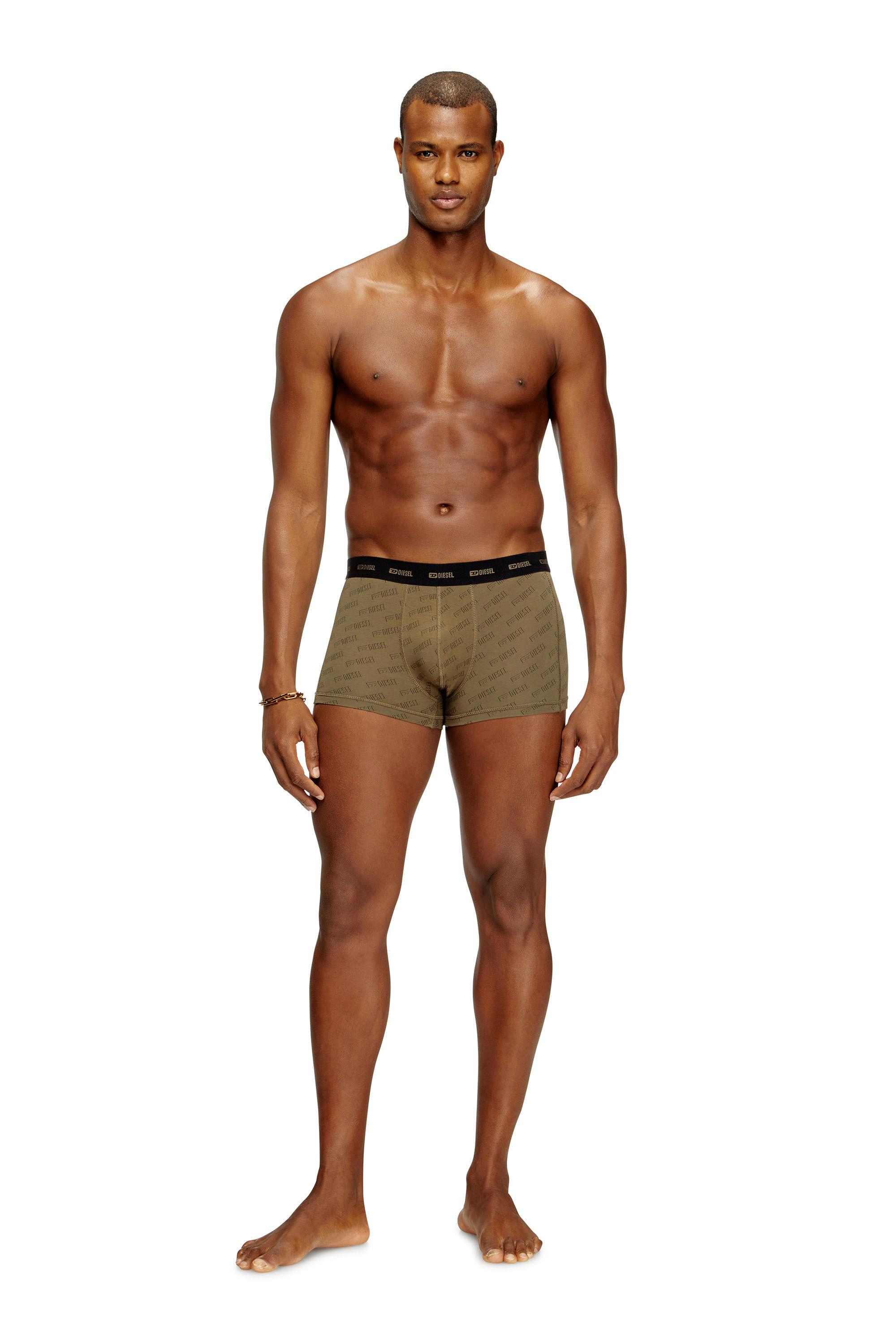 Diesel - DAMIEN-UTLT-3PACK, Man's 3-pack boxer briefs with stylised logo in Military Green - 1