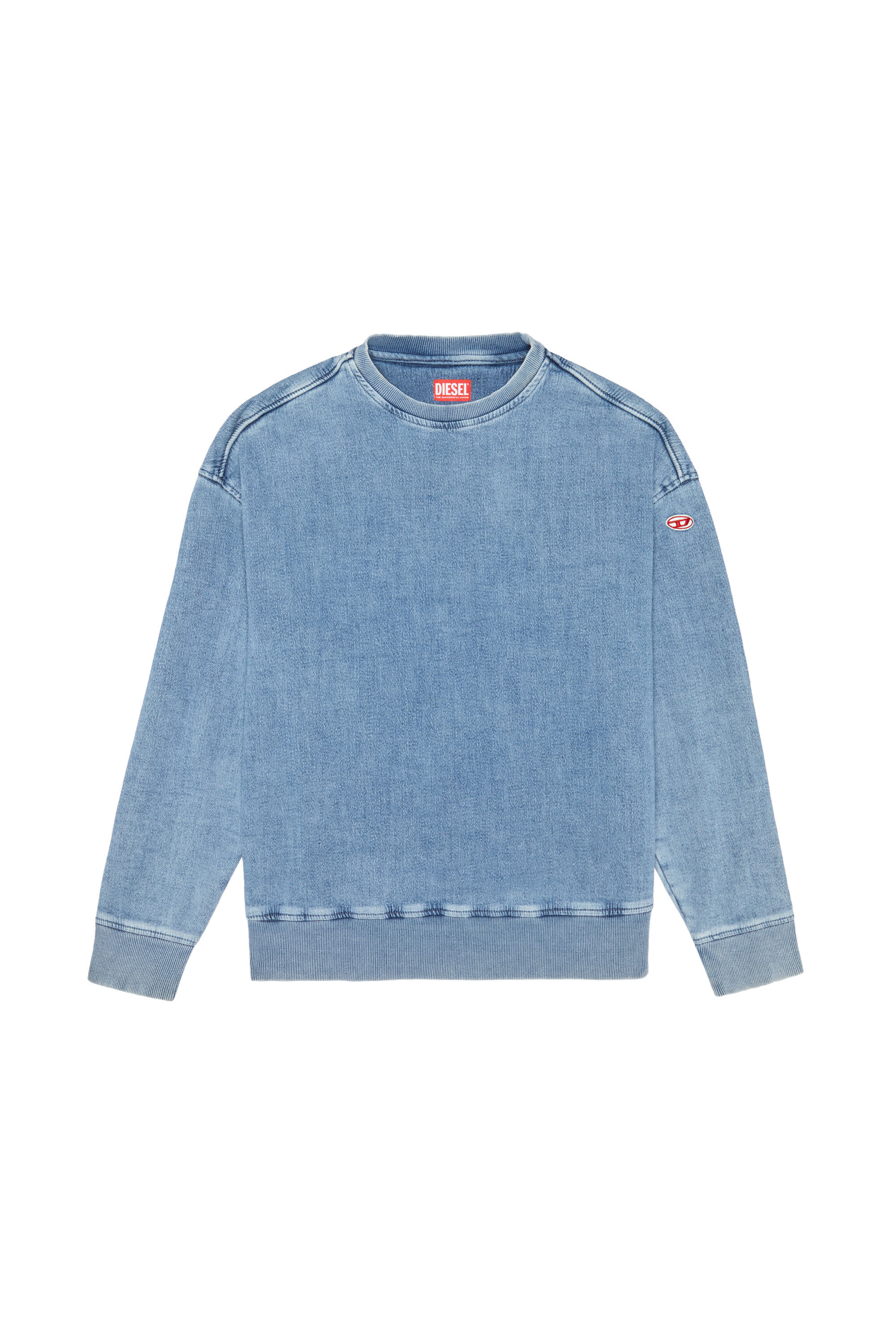 Diesel - D-KRIB TRACK DENIM SWEATSHIRT, Light Blue - Image 2