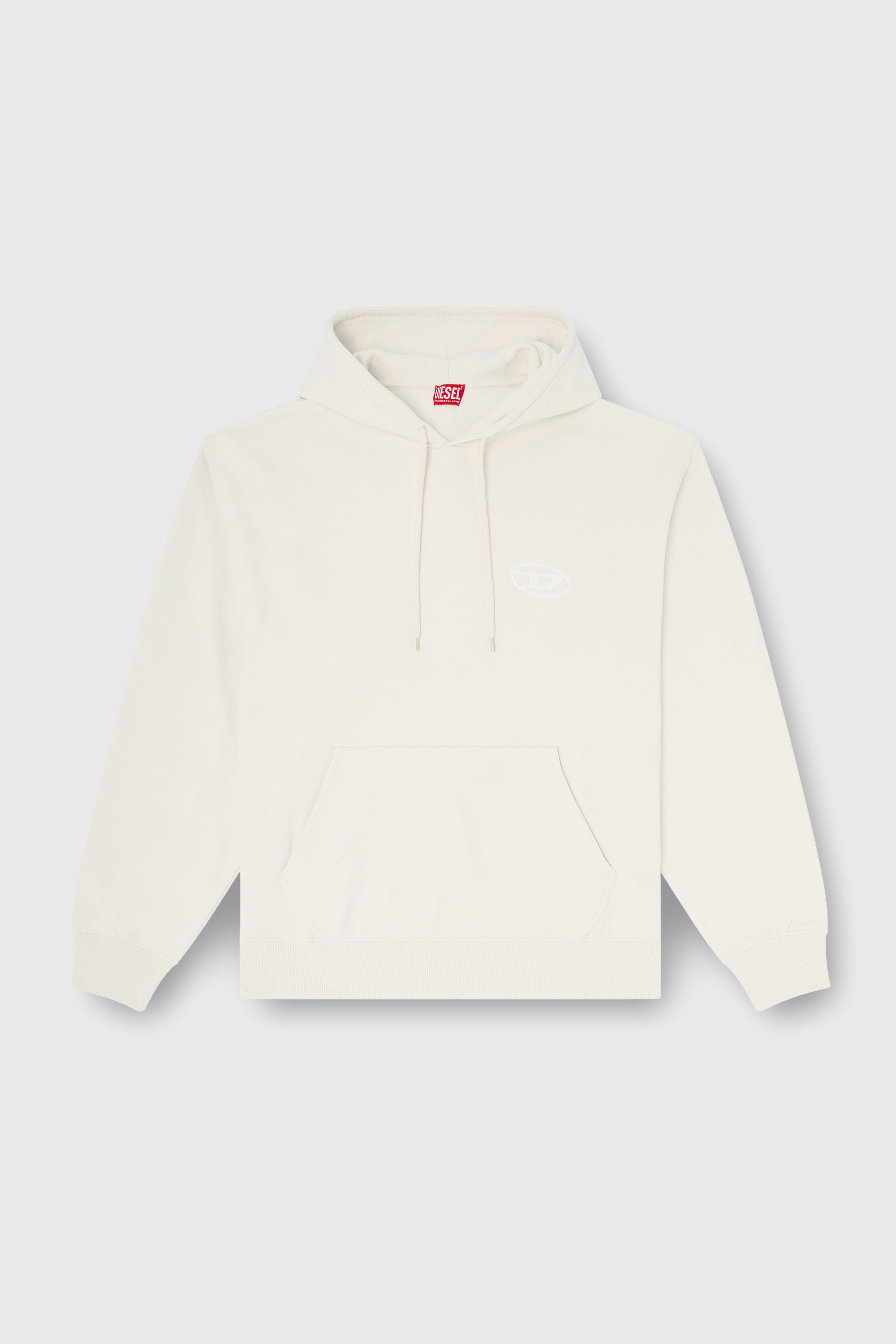 Diesel - S-LUK-H-T92, Man's Cotton hoodie with tonal Oval D logo embroidery in White - 2