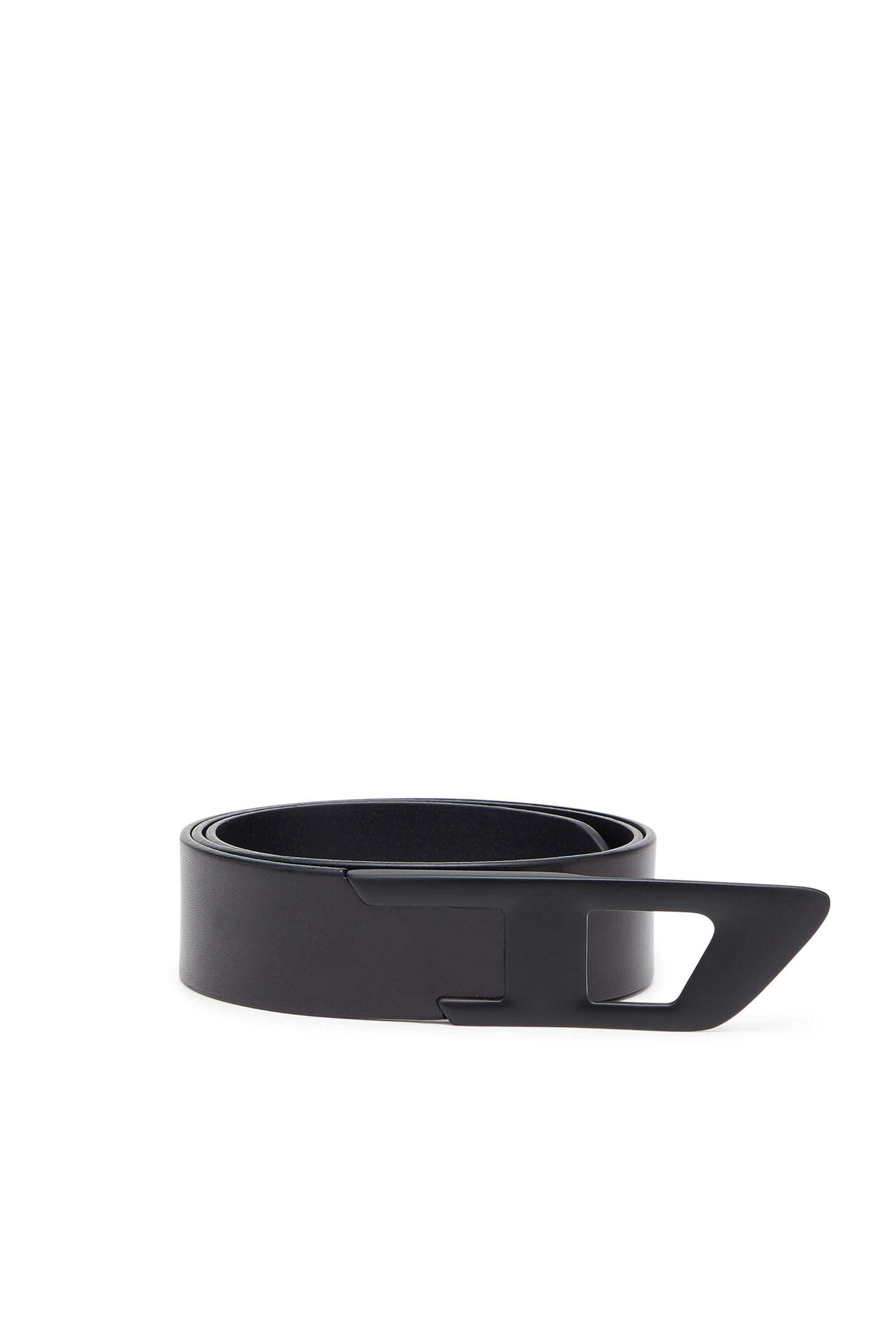 Diesel - B-D LOGO 2.0 40, Unisex's 4 cm leather belt with metal D buckle in Black - 1
