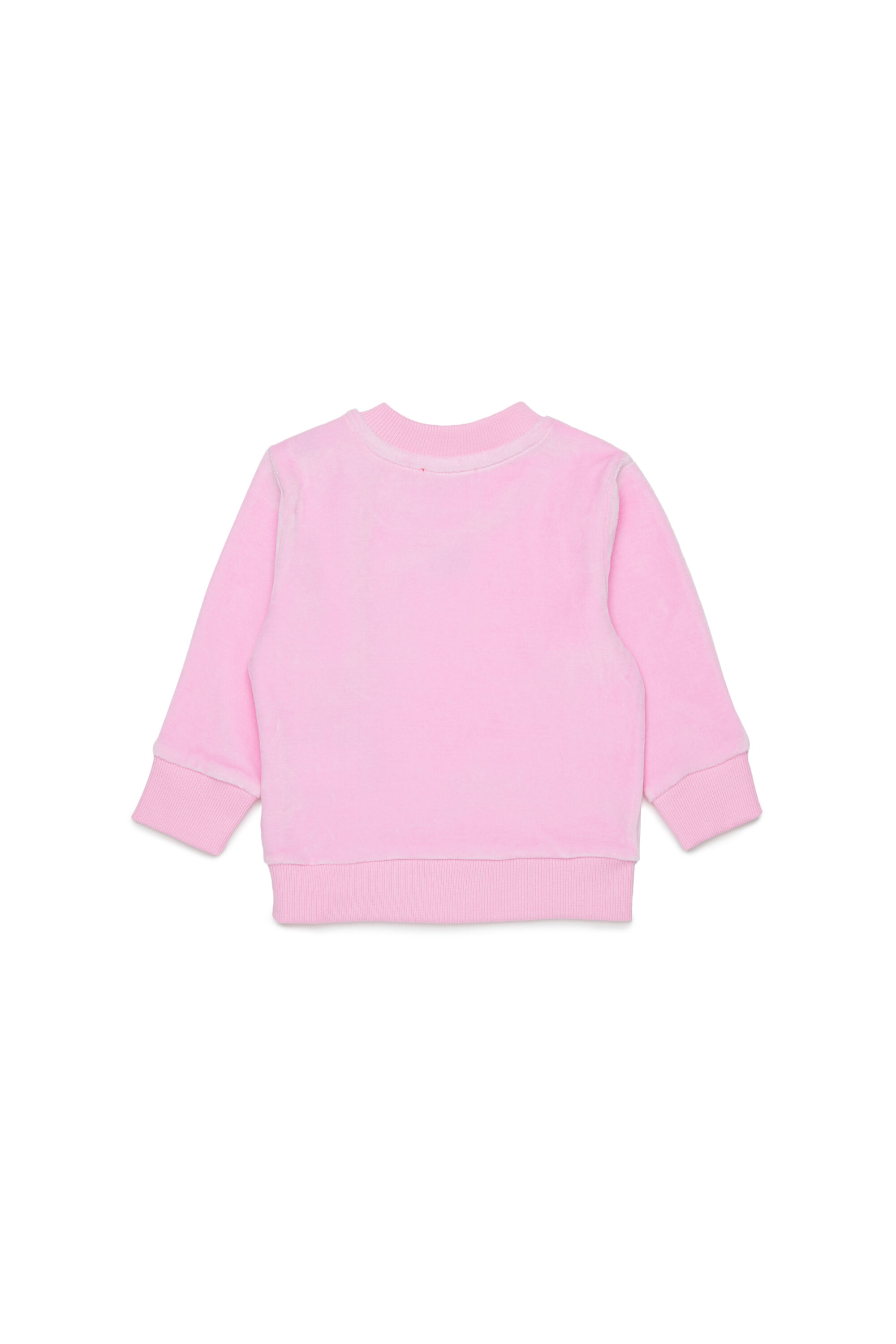 Diesel - SHENIB, Man's Velvet sweatshirt with Oval D embroidery in Pink - 2