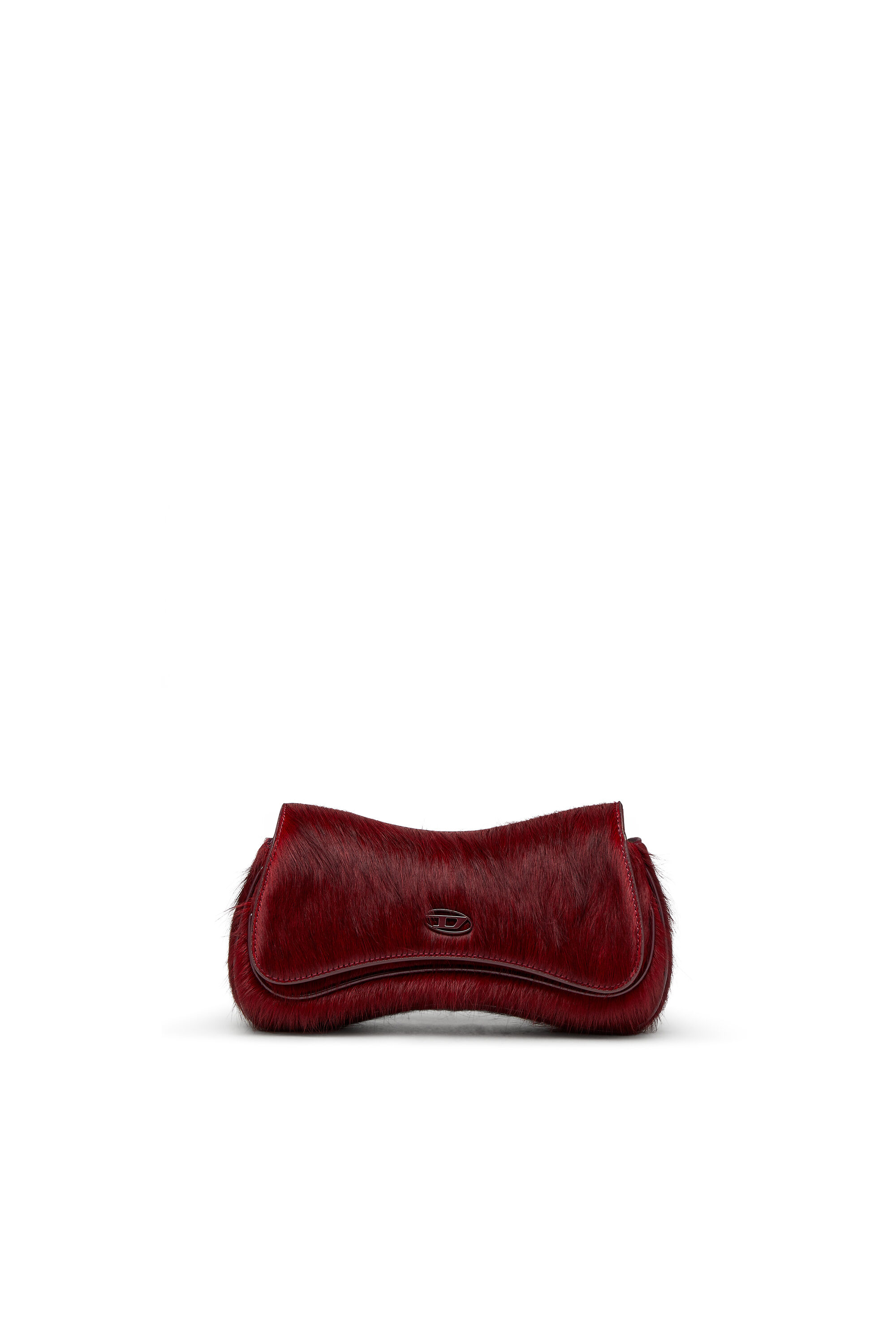 Diesel - PLAY CLUTCH, Woman's Play-Clutch in coloured hairy leather in Burgundy - 1