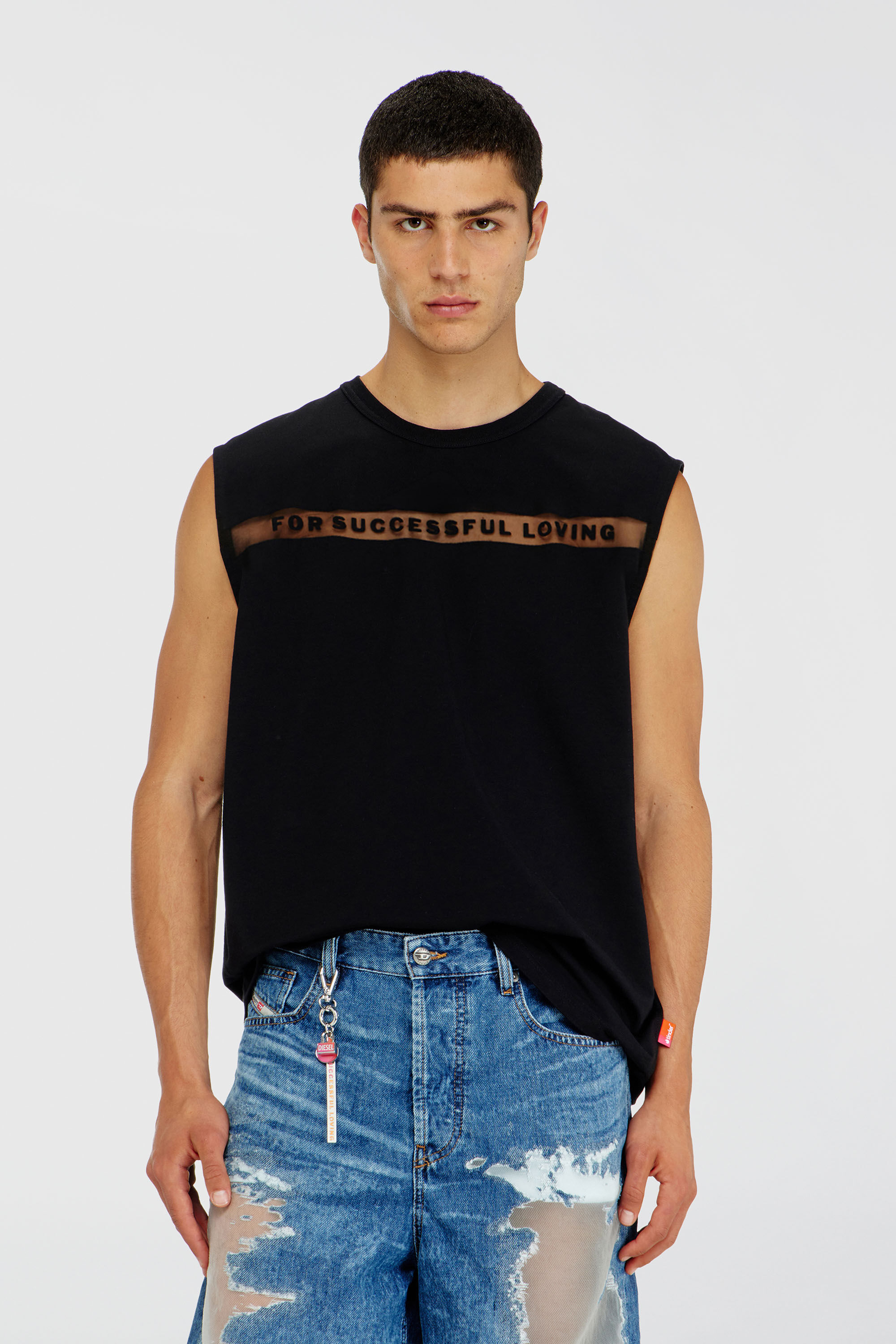 Diesel - PR-T-NORM-BISC-MATI-R, Unisex's Tank top with For Successful Loving logo in Black - 3