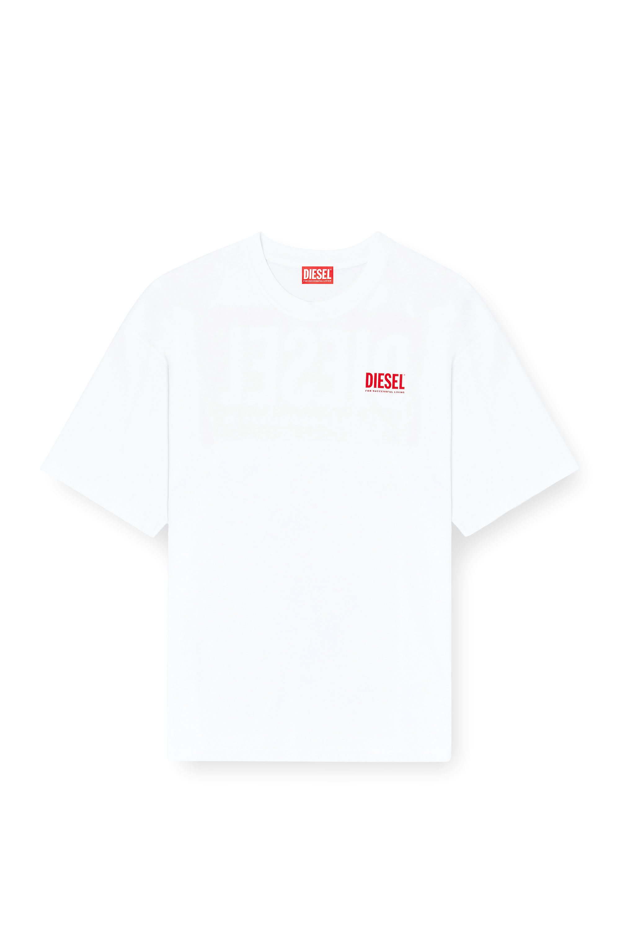 Diesel - T-BOXT-BISK, Man's Cotton T-shirt with Diesel Biscotto print in White - 2