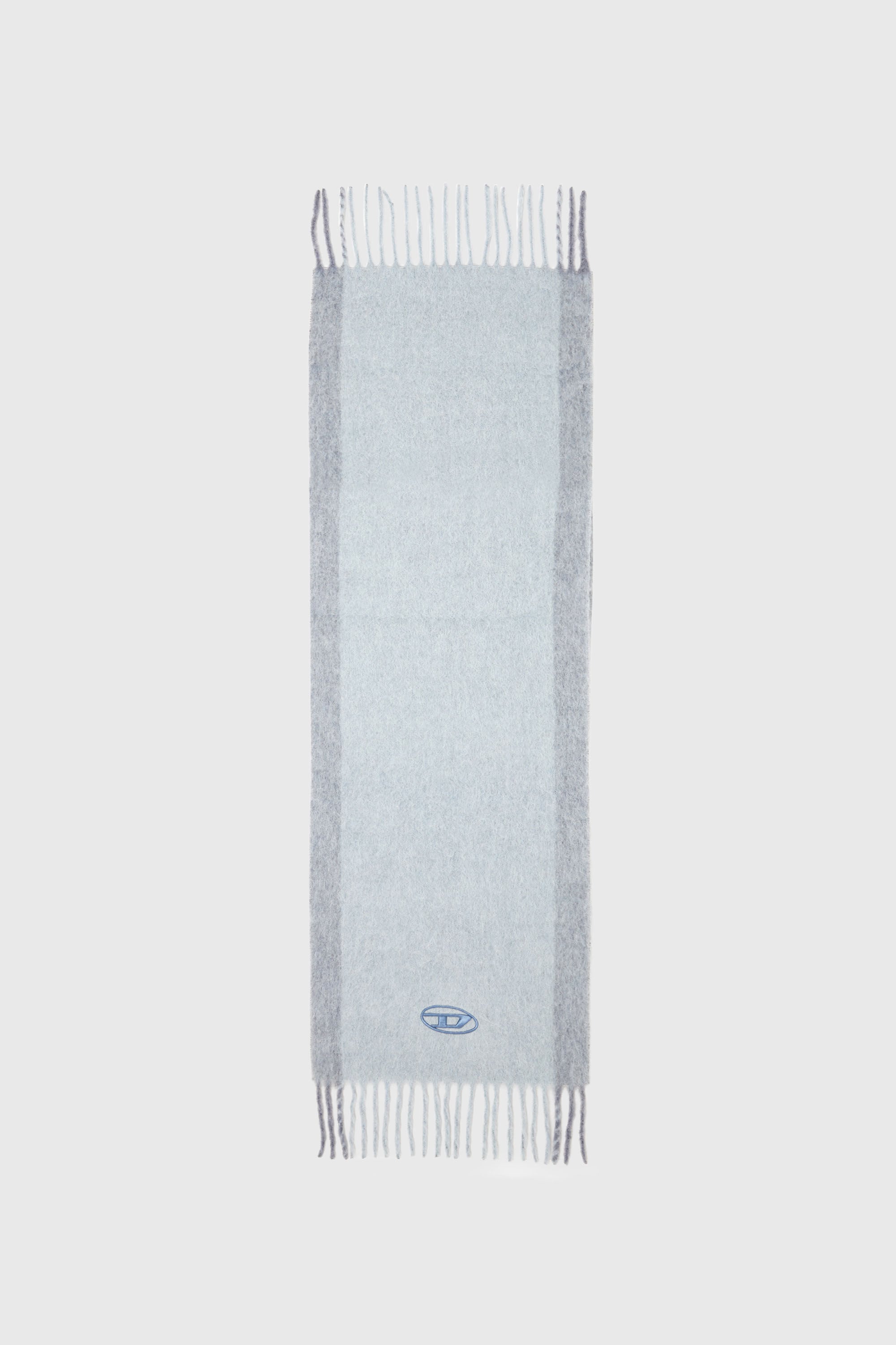 Diesel - S-OLID, Man's Wool-blend scarf with contrast stripes in Light Blue - 2