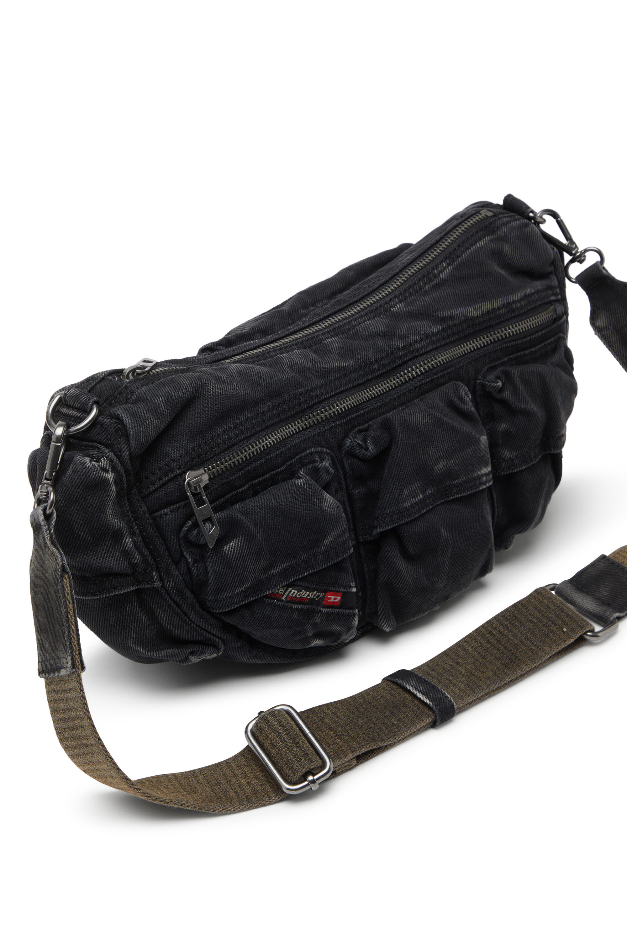 DIESEL ボディバッグ Men's Zip-D-Sling bag in check-jacquard shell | Black | Diesel