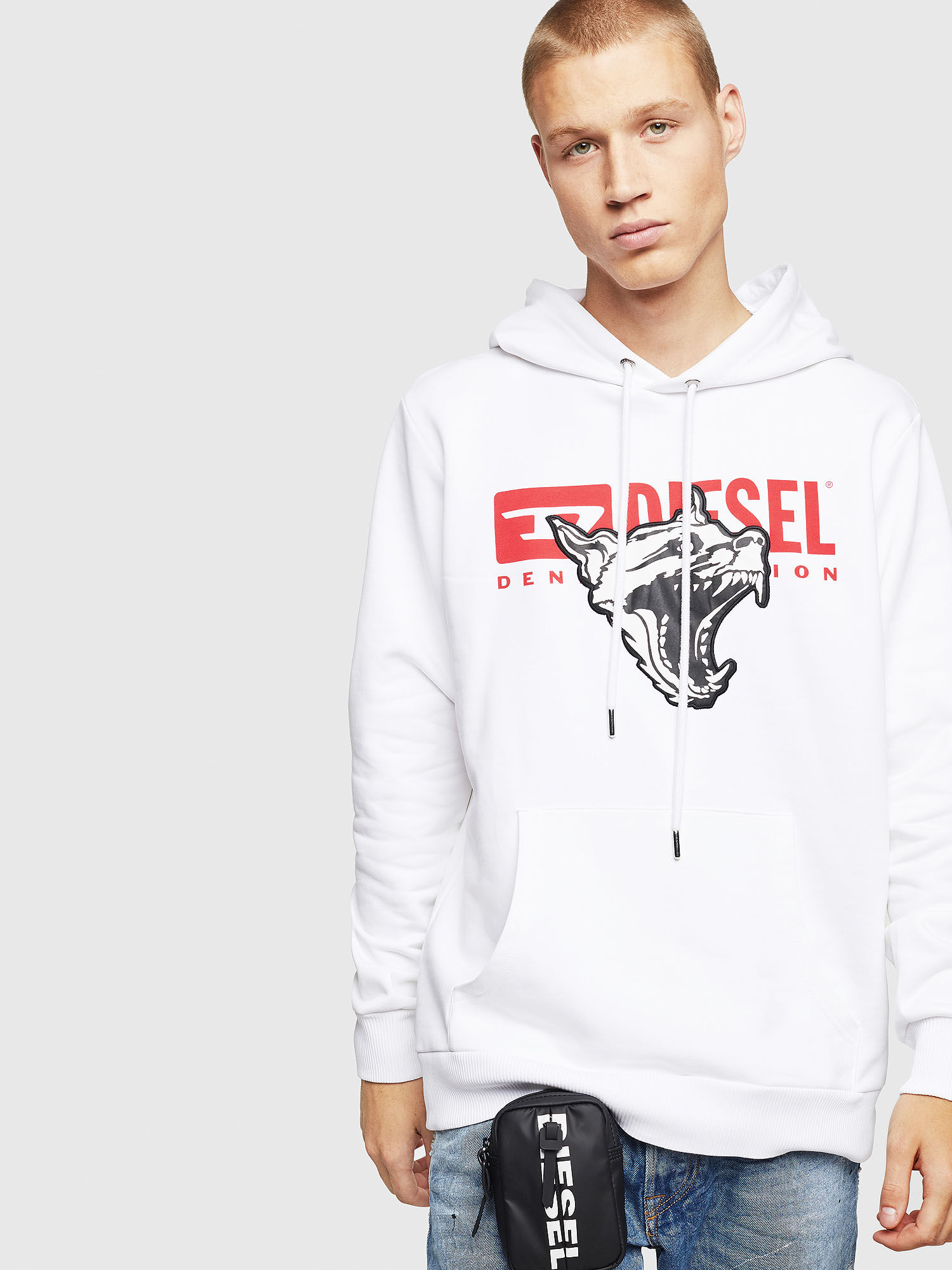 White diesel hoodie mens