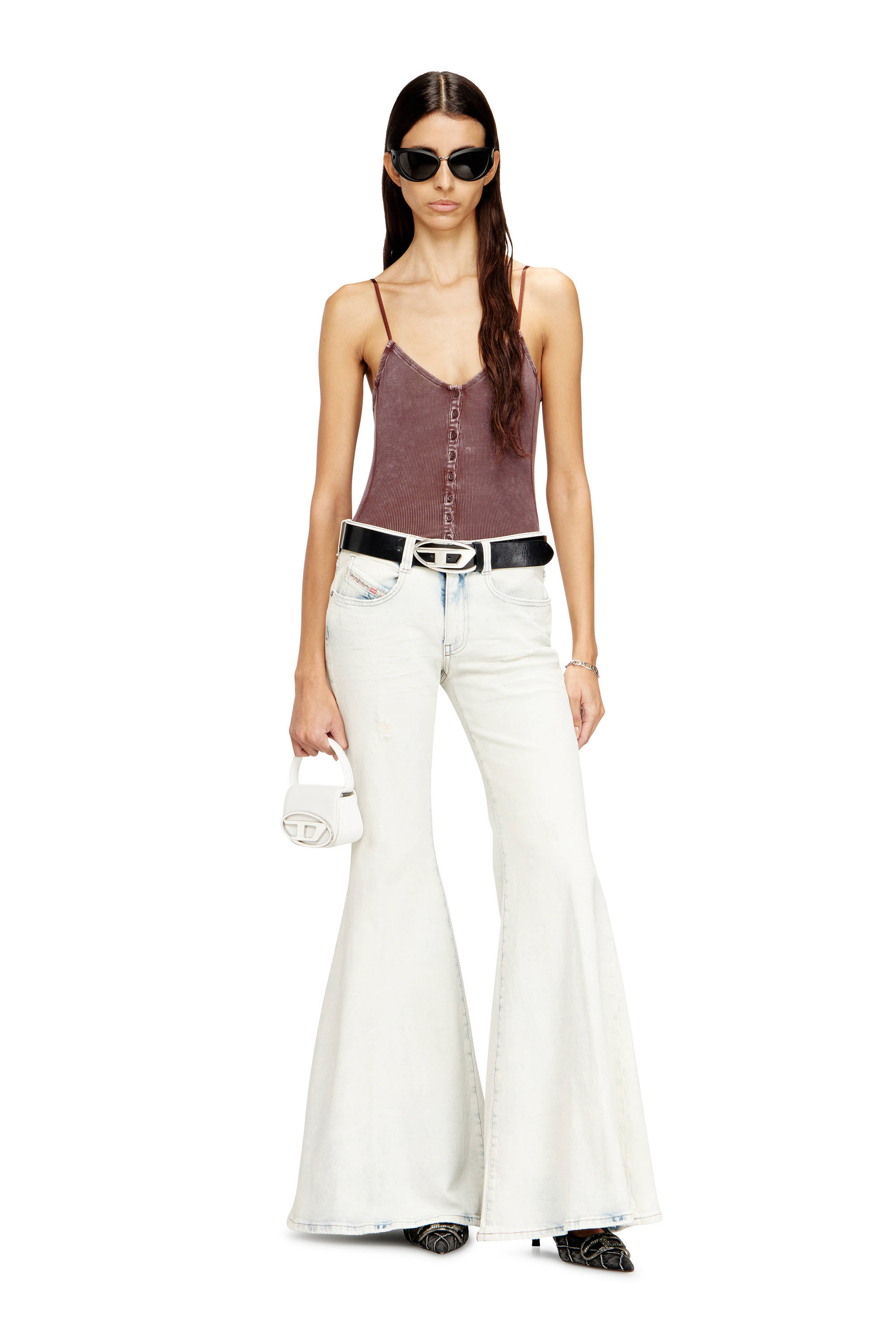 Women's Flare Jeans | Low Waist 1970 D-Bleess | White | Diesel FI