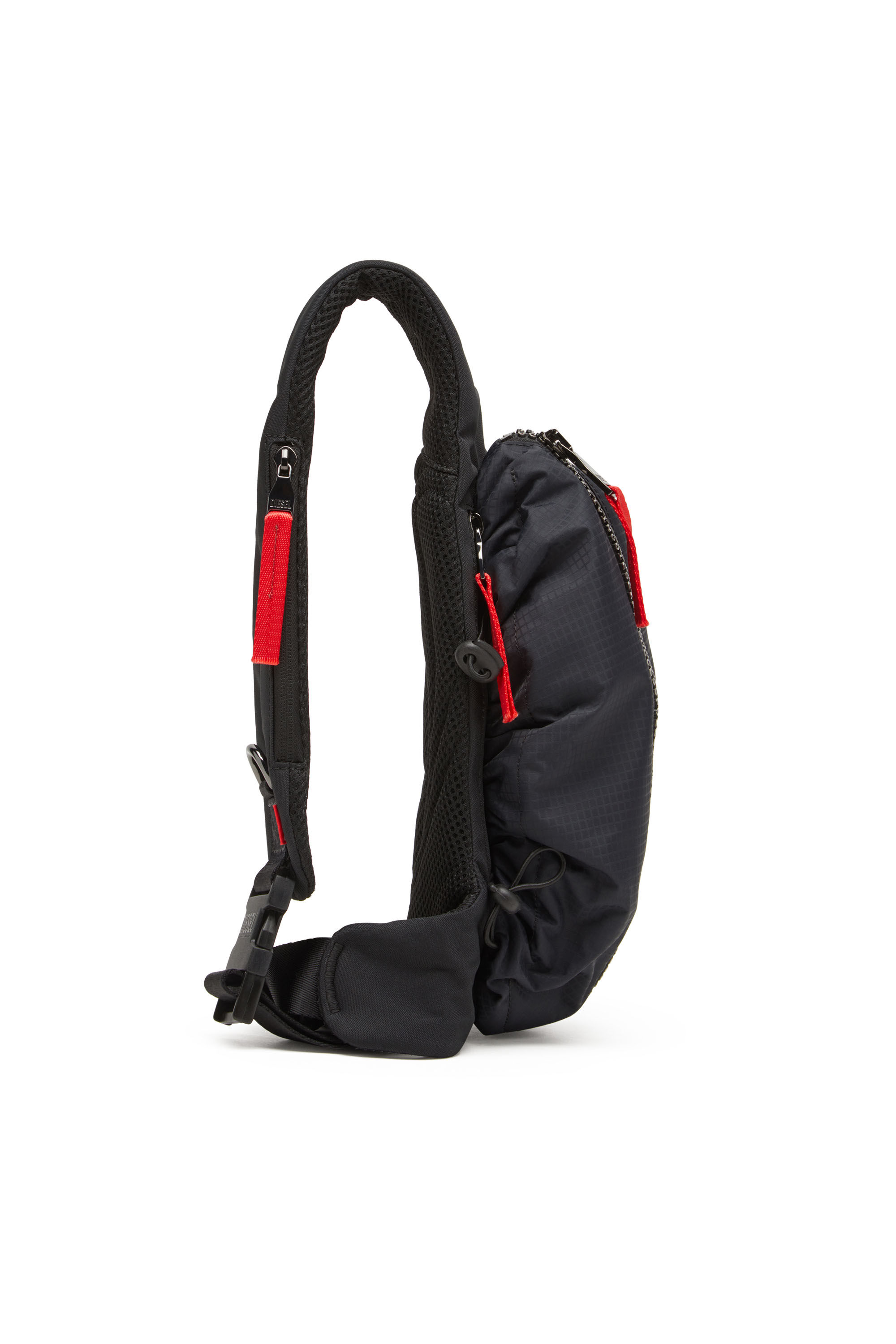Diesel - ZIP-D CROSSBODY X, Man's Zip-D-Sling bag in check-jacquard shell in Black - 4