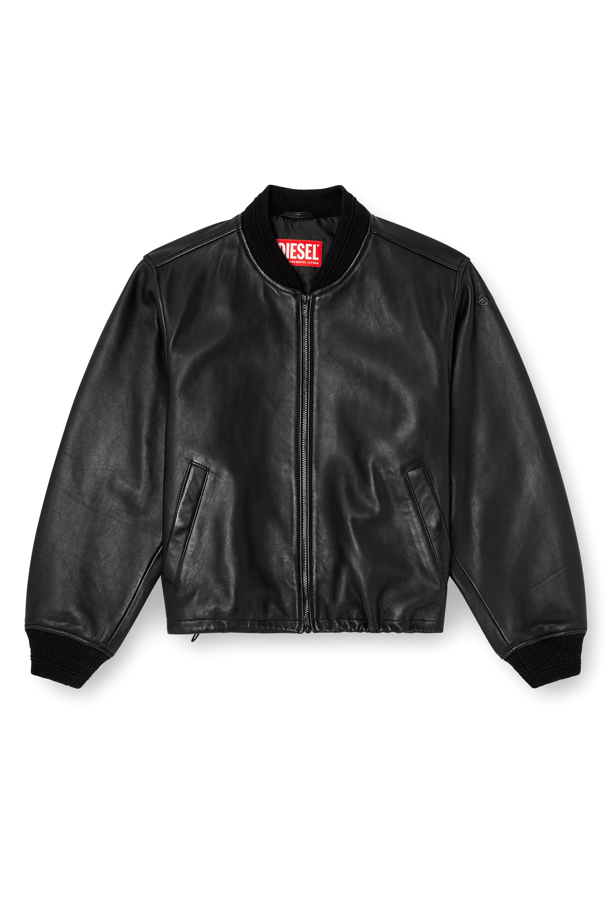 Women's Leather bomber jacket | Black | Diesel
