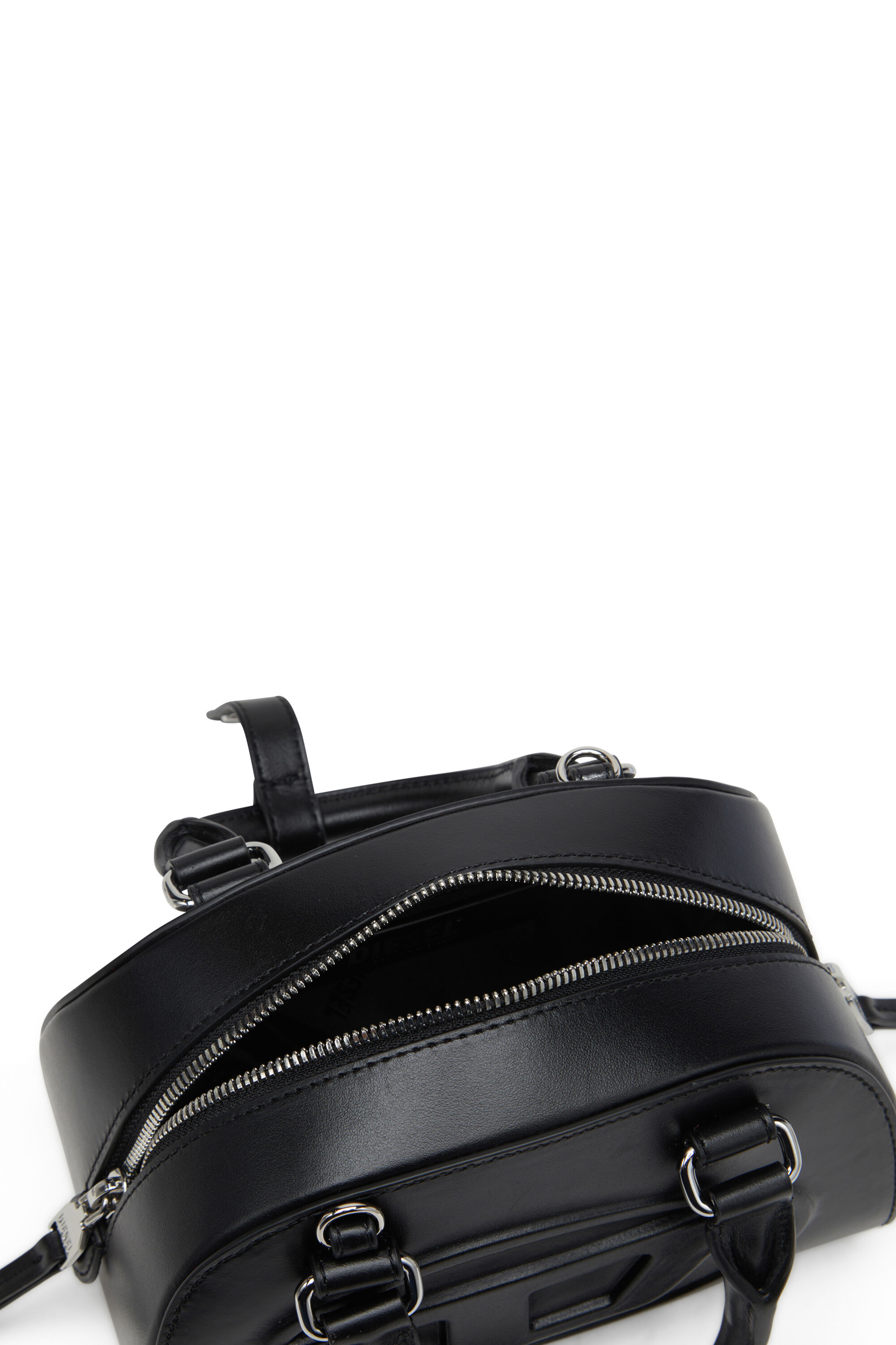 Women's 1DR Dome-Leather mini bowling bag | Black | Diesel