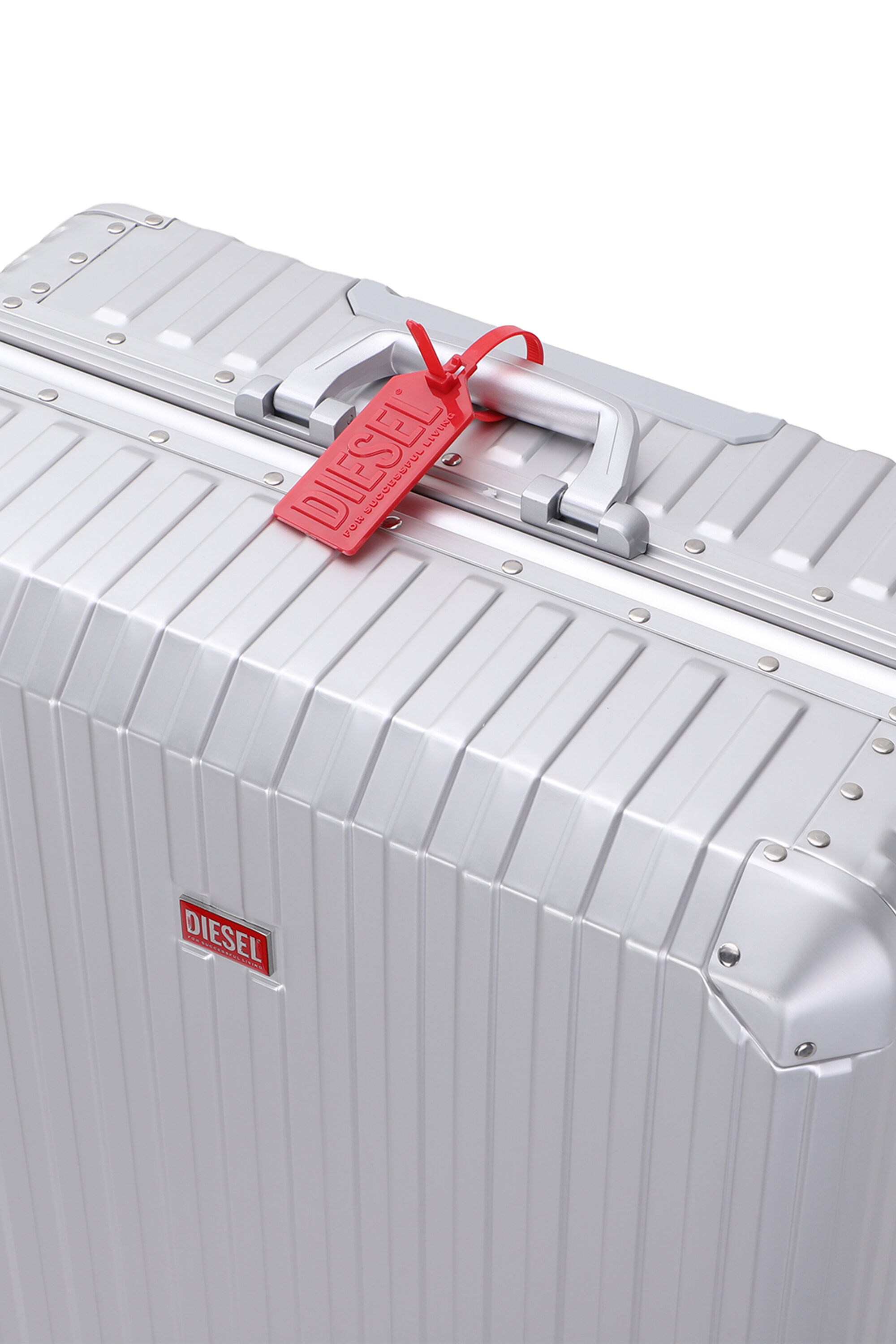 Diesel - DIESEL ALUMINUM TROLLEY- DSL002, Unisex's Aluminum suitcase size L in Silver - 6