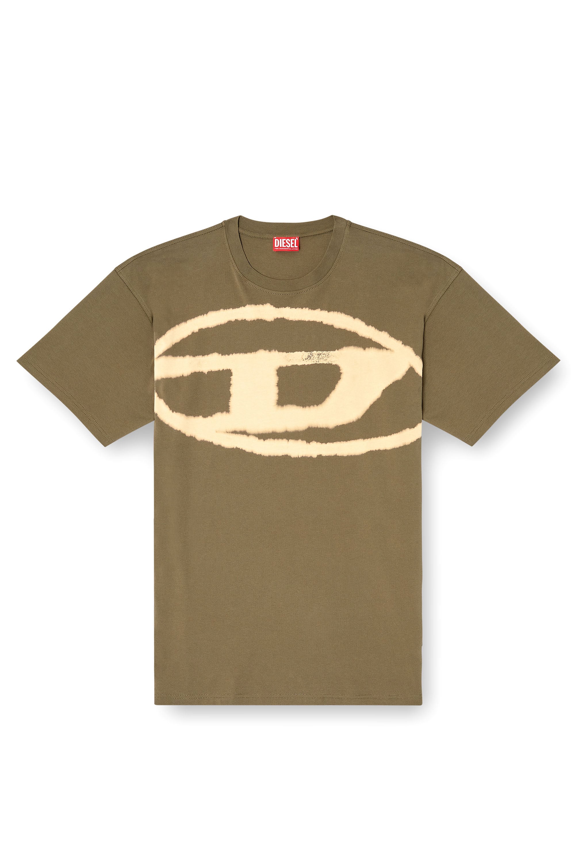 トップス cvtvlist warner bros TEE bleached Men's T-shirt with bleached Oval D logo | Green | Diesel FI