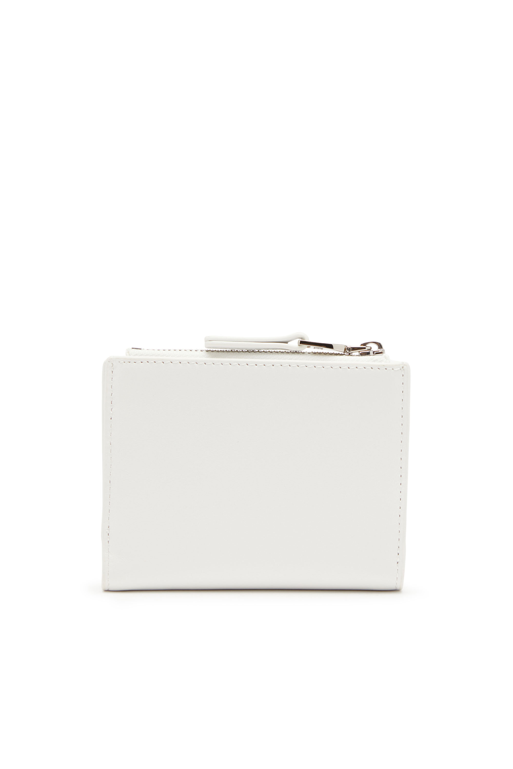 Women's Small leather wallet with logo plaque | White | Diesel