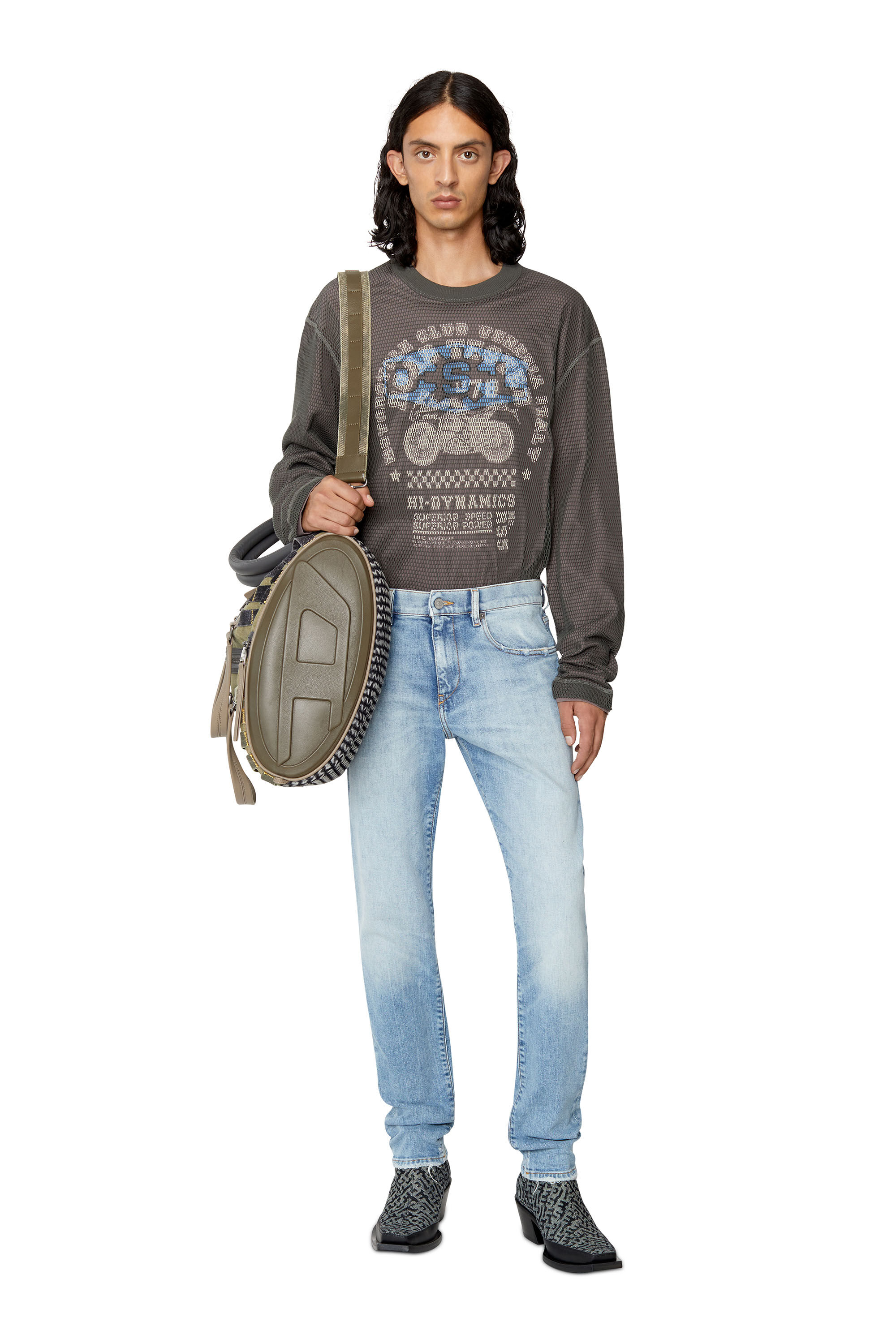 Diesel - 2019 D-Strukt 09E67 Slim Jeans, Light Blue - Image 1