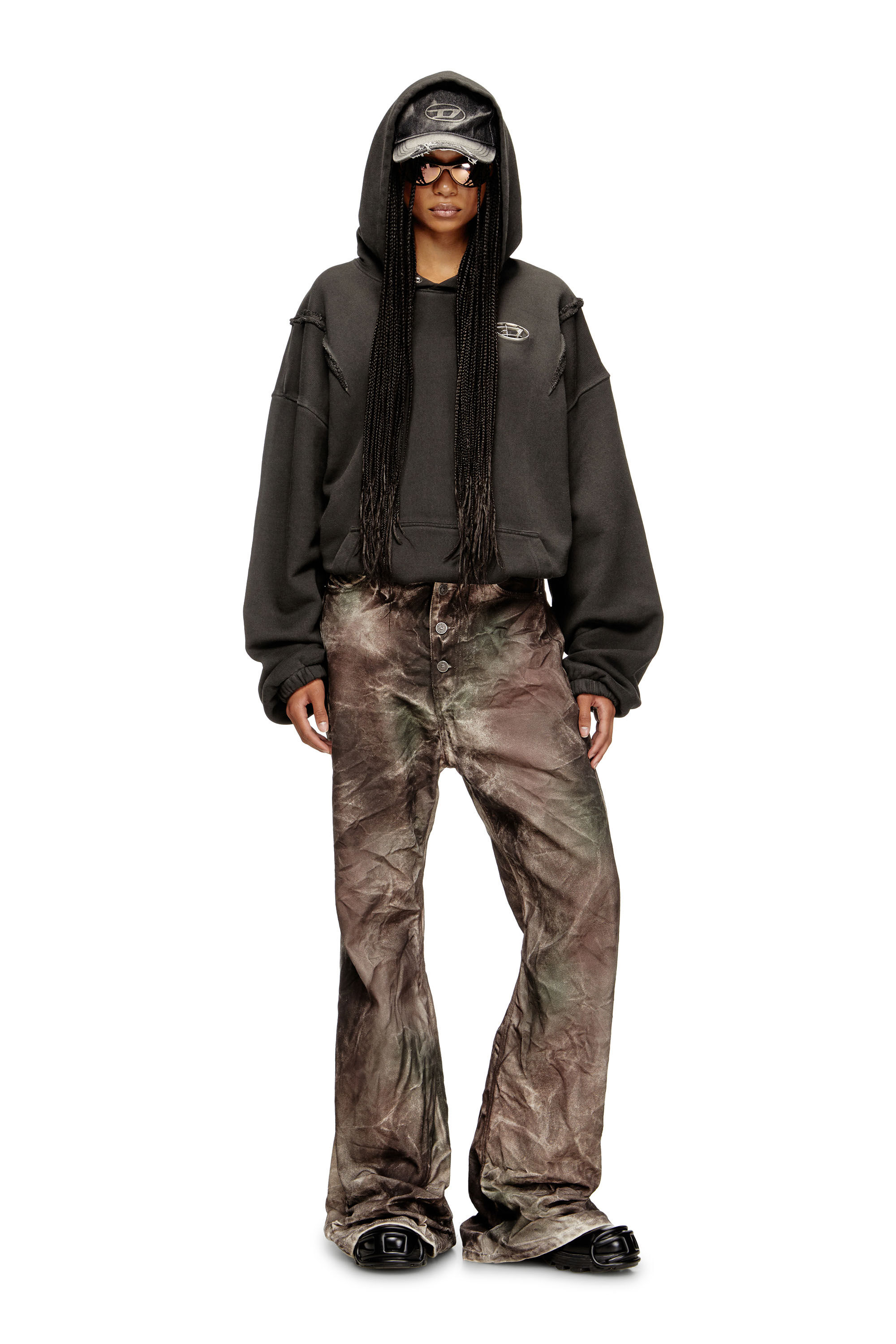 Women's Pants in crinkled camo canvas | Multicolor | Diesel