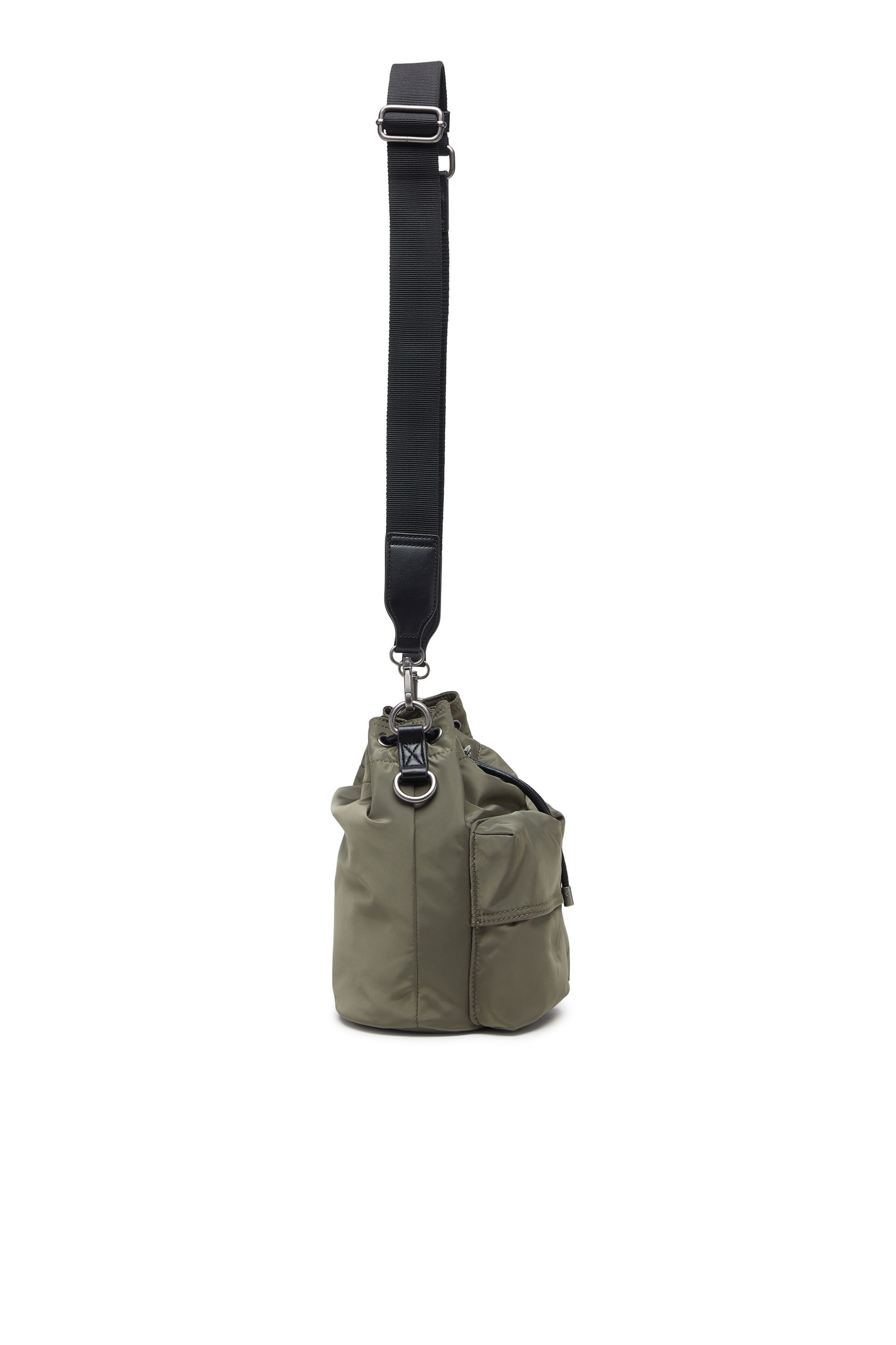 Diesel - MULTI-PKTS BUCKET X, Unisex's Multi-Pkts-Multipocket bucket bag in utilitarian shell in Military Green - 4
