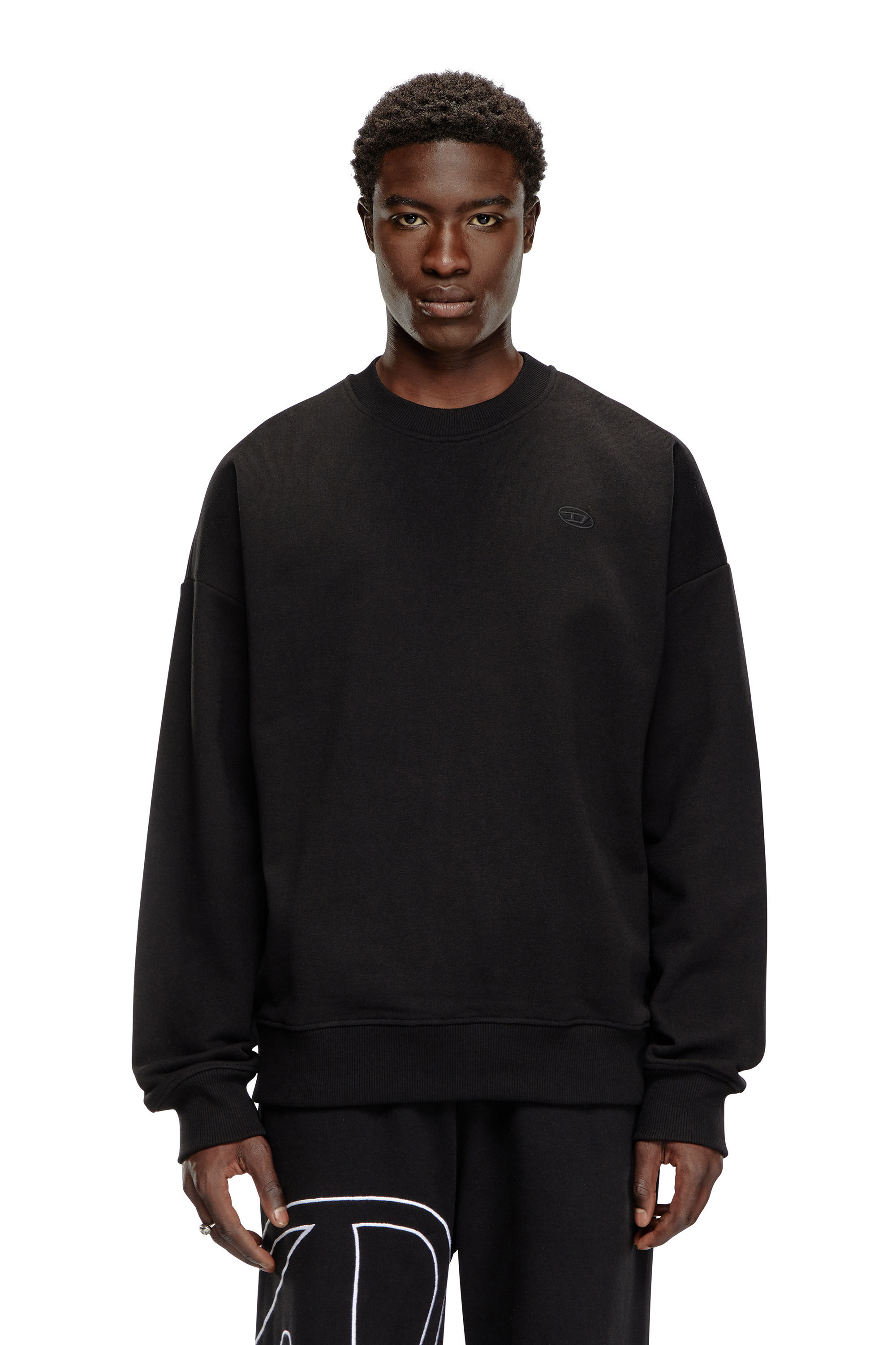 Men's Sweatshirt with logo embroidery | Black | Diesel