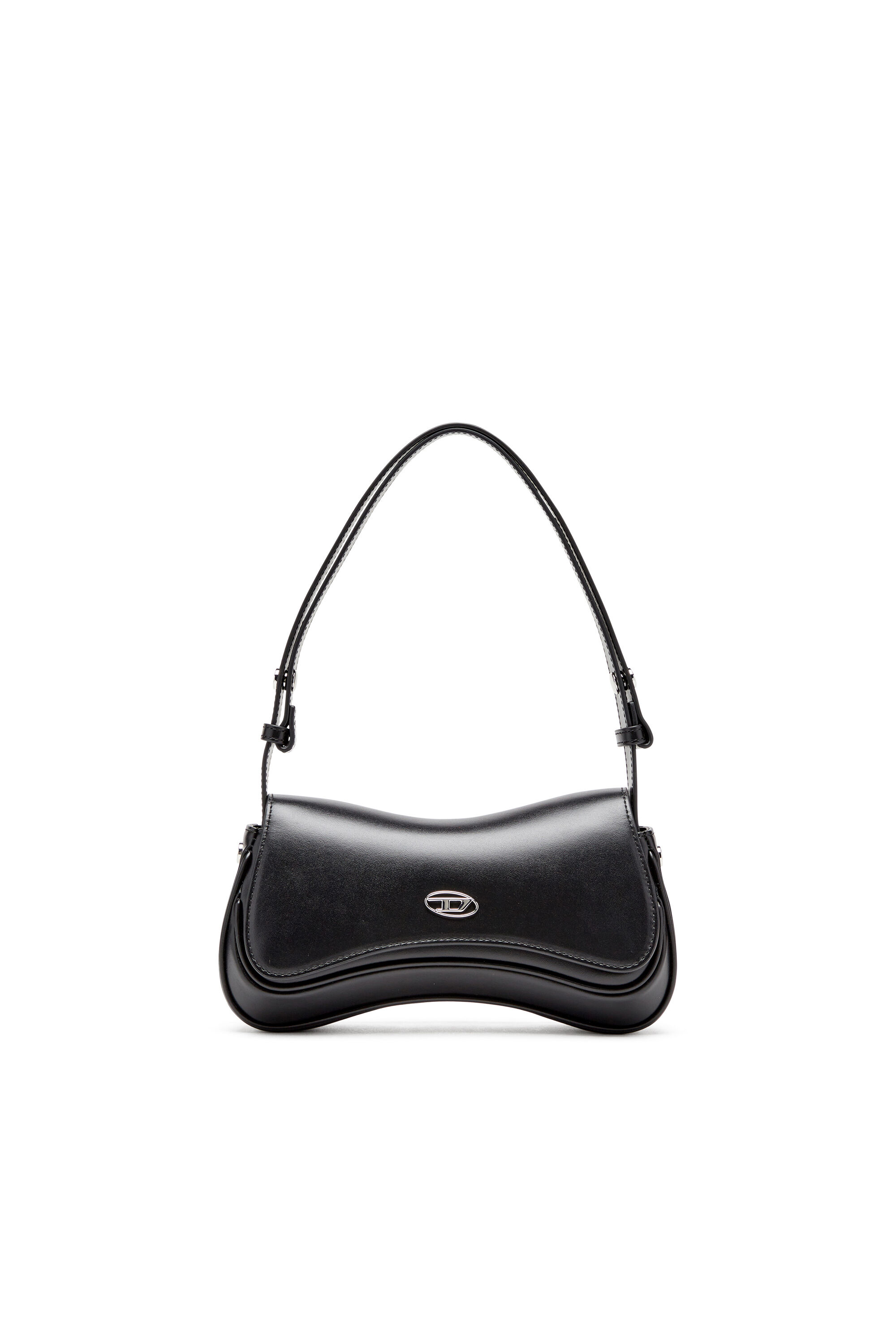 Women's Play-Semi gloss leather shoulder bag | Black | Diesel