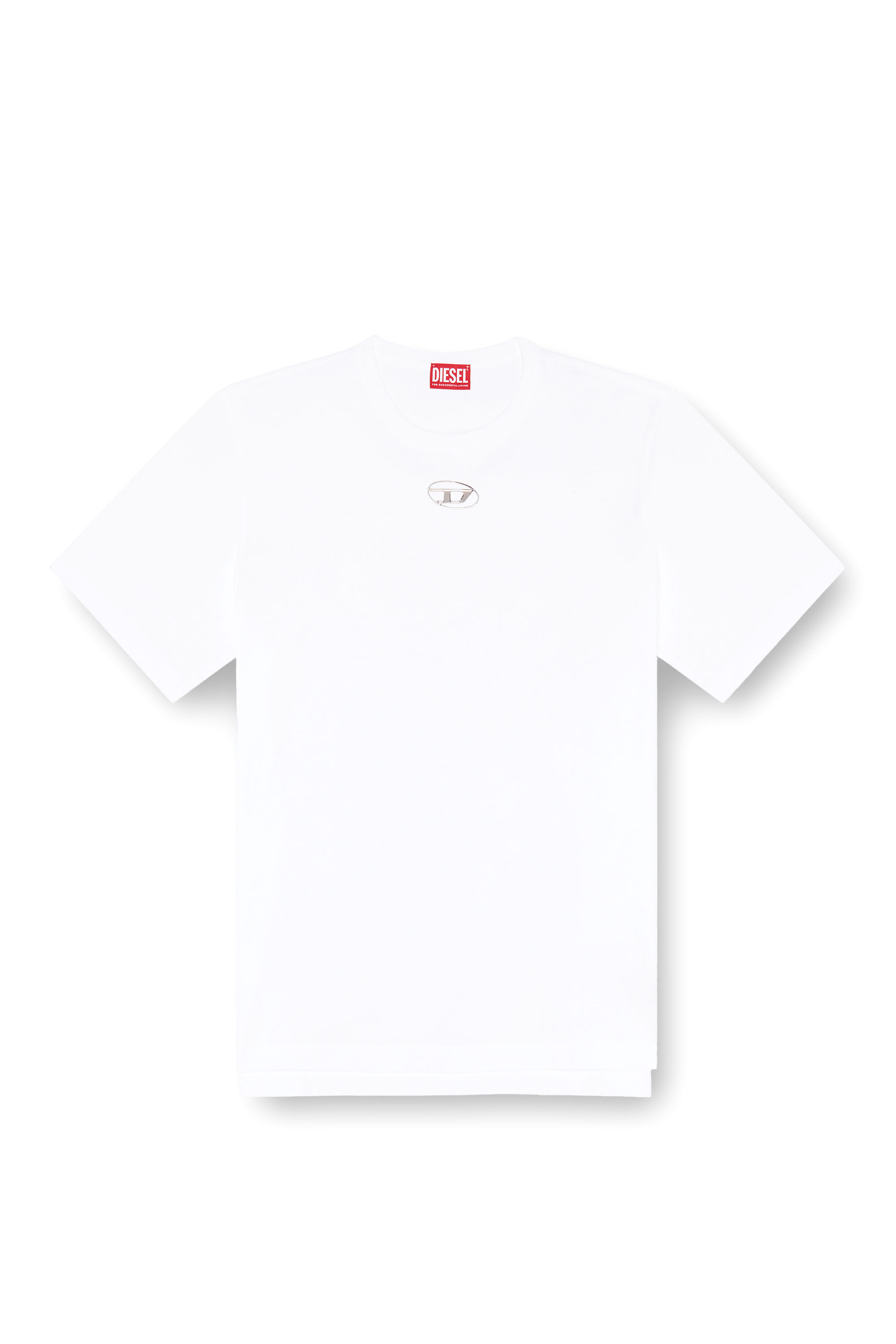 DIESEL ホワイト Tシャツ ロゴ刺繍 Men's T-shirt with Diesel patch logo | White | Diesel