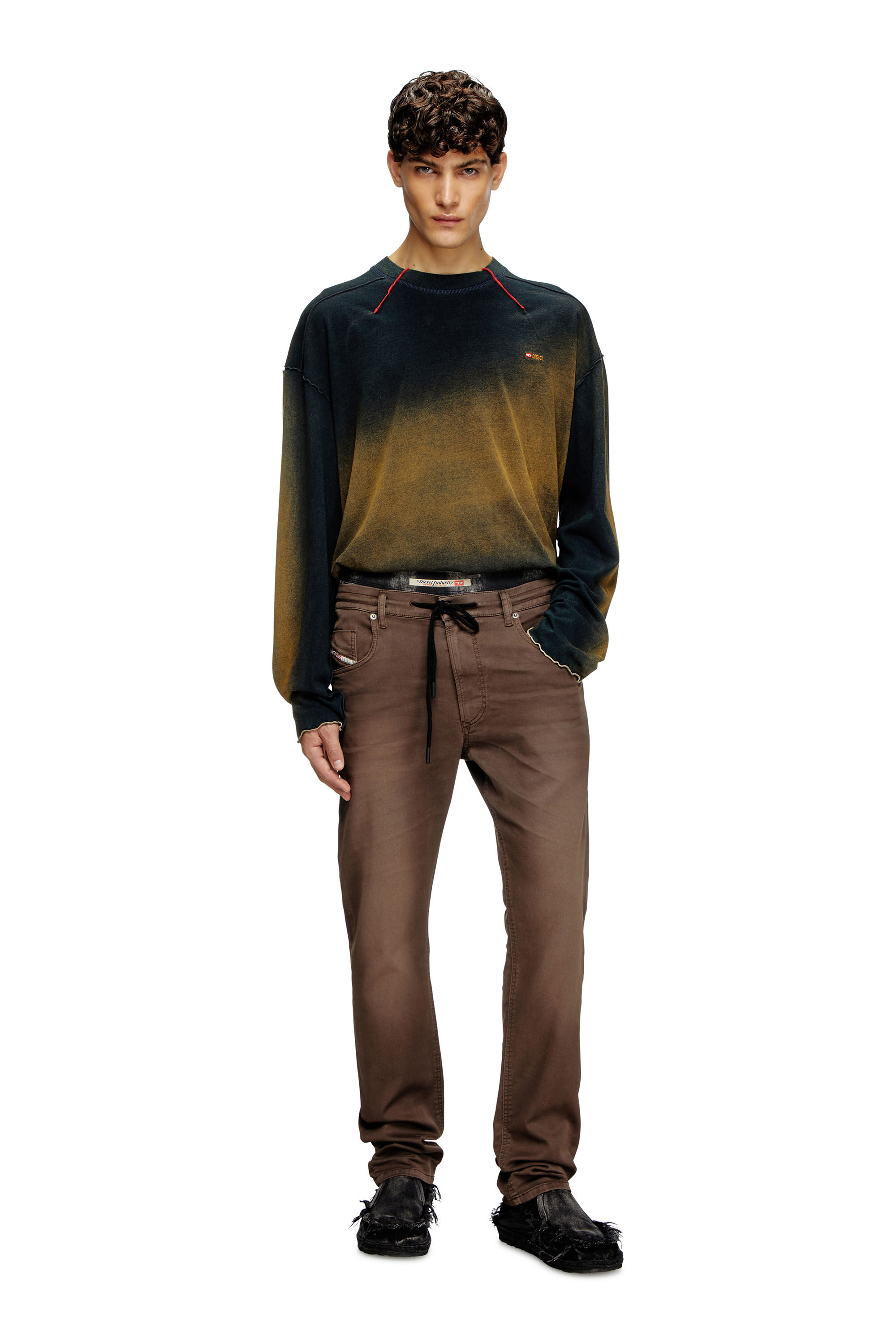 Men's Regular Jeans | Brown | Diesel 2032 D-Krooley Joggjeans®