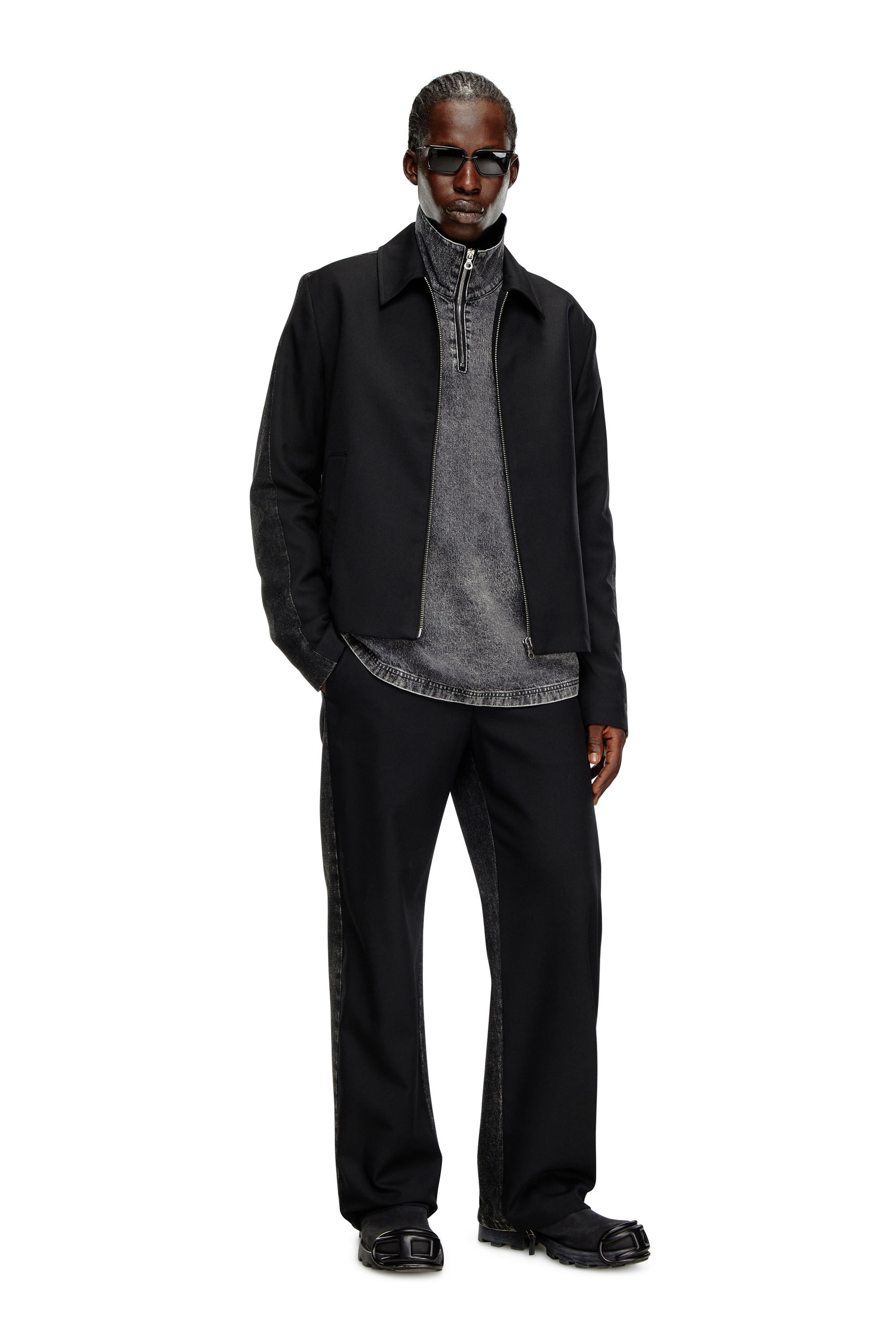 ジャケット・アウター OHOTORO Mannish Wool Blouson navy OHOTORO】Mannish Wool Blouson 移せ