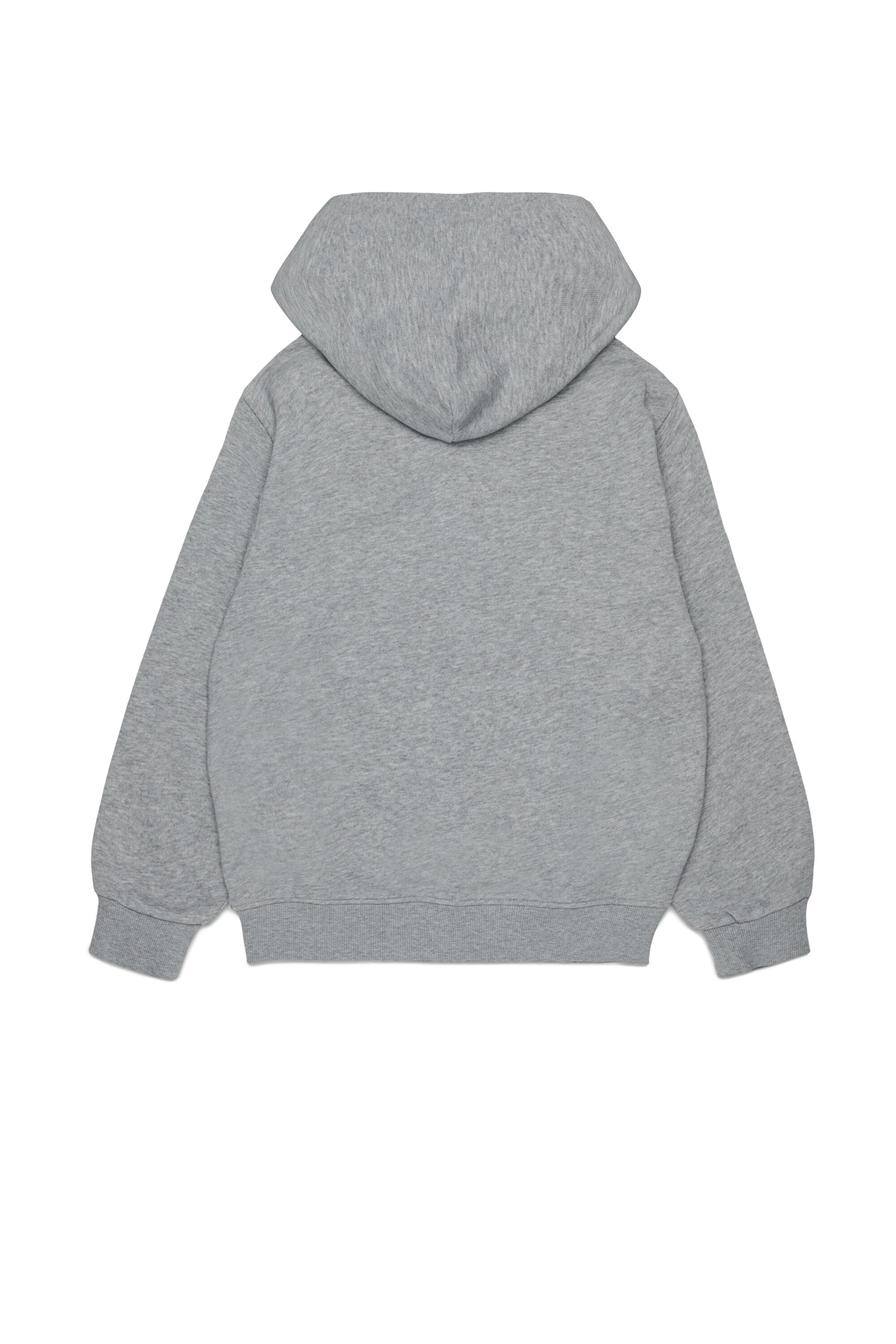 Diesel - SJEANSHOOD OVER, Man's Zip-up hoodie with frayed logo letters in Grey - 2