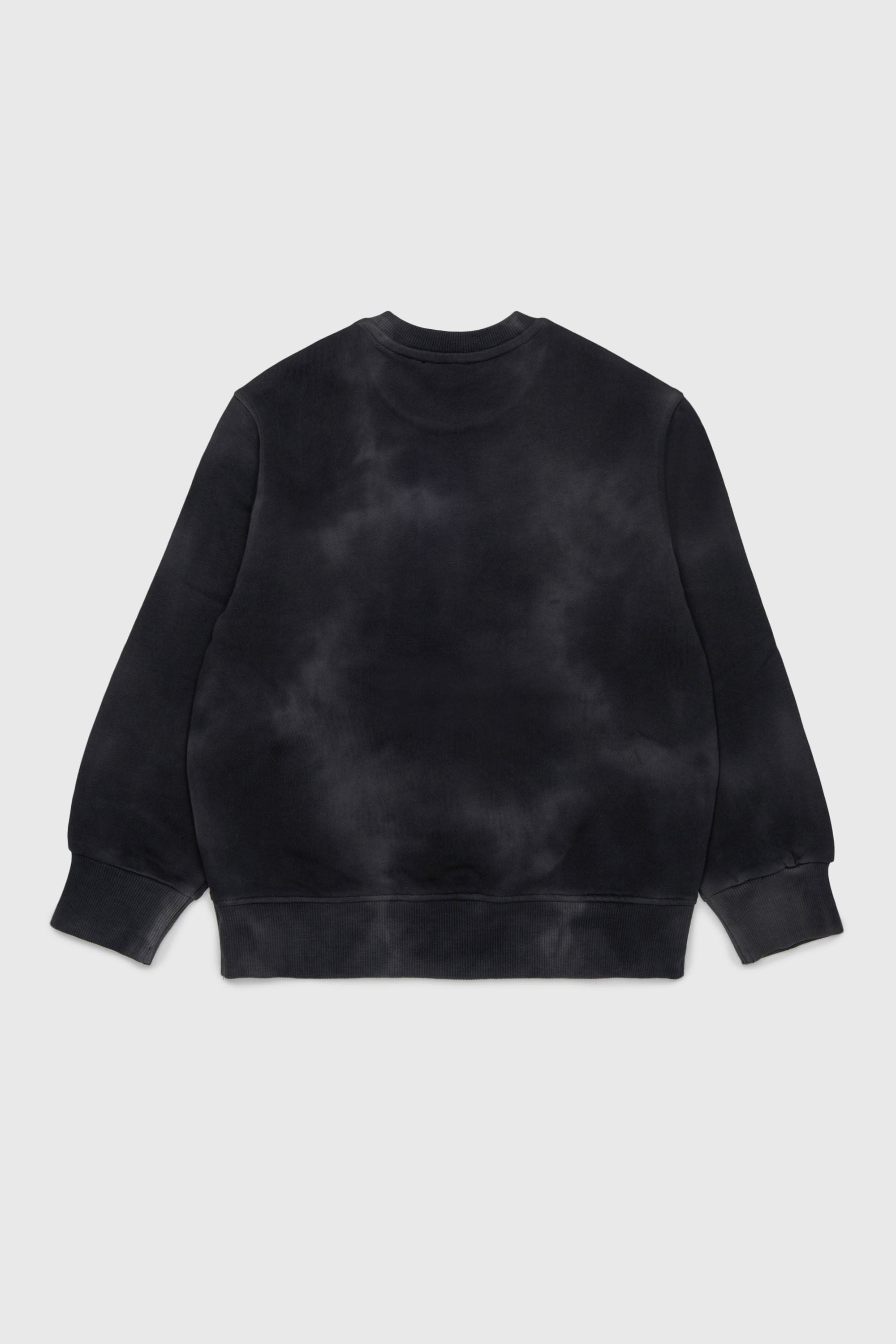 Diesel - SFIN OVER, Man's Cloudy-effect sweatshirt with phoenix motif in Black - 2