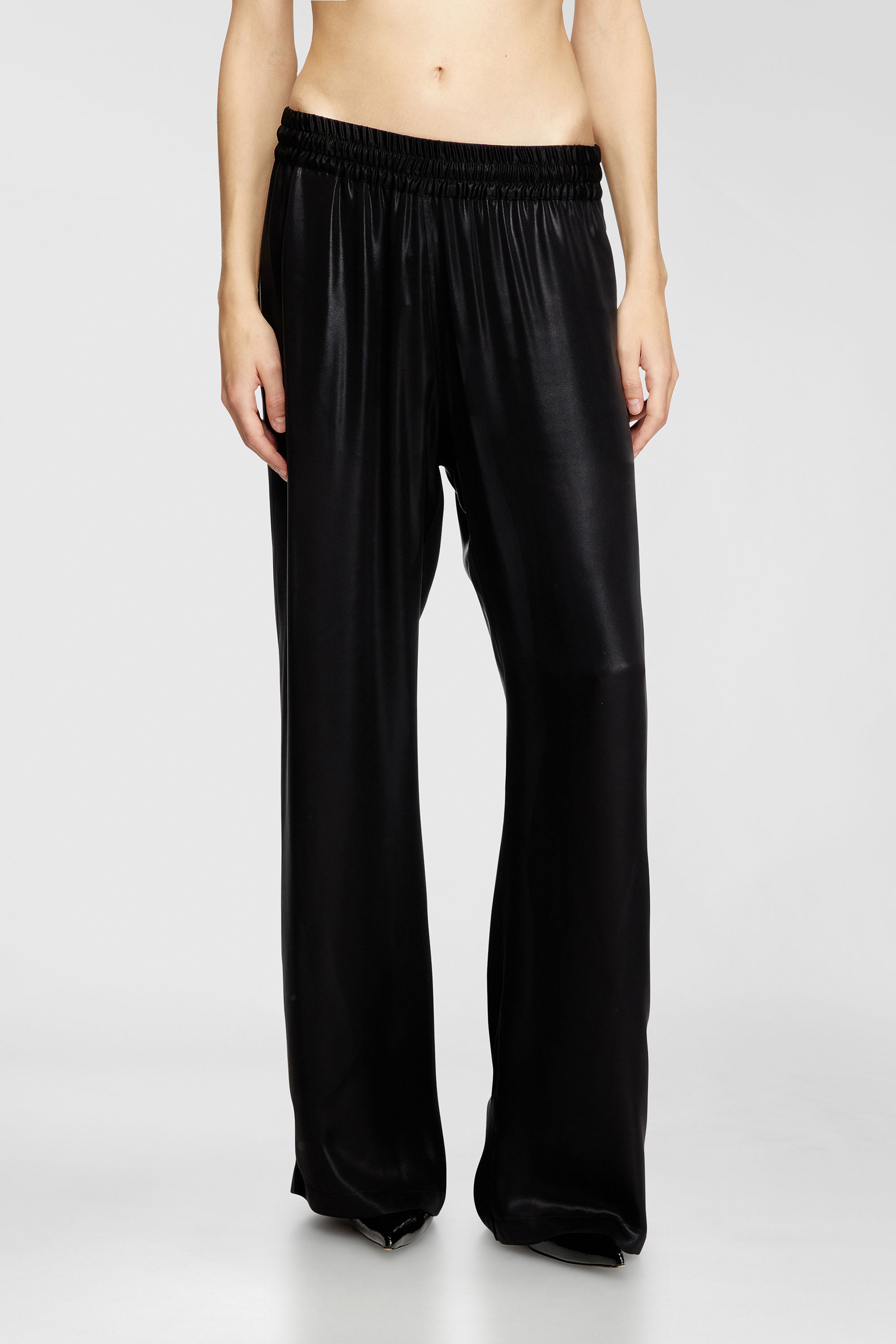 Diesel - P-DREYER-C-WN-Q1, Woman's Satin track pants in Black - 3