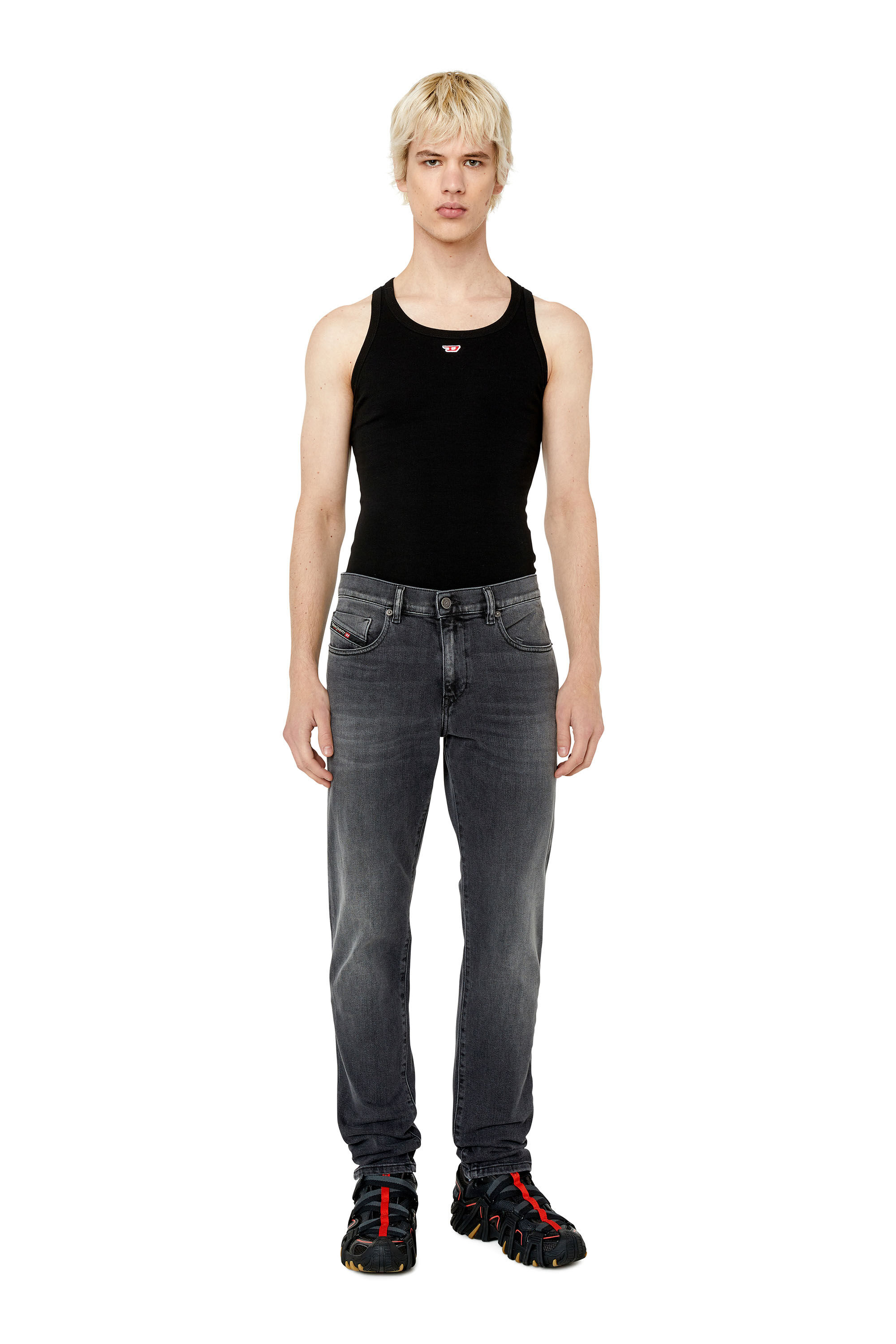 Diesel - 2019 D-Strukt 09E94 Slim Jeans, Black/Dark grey - Image 1