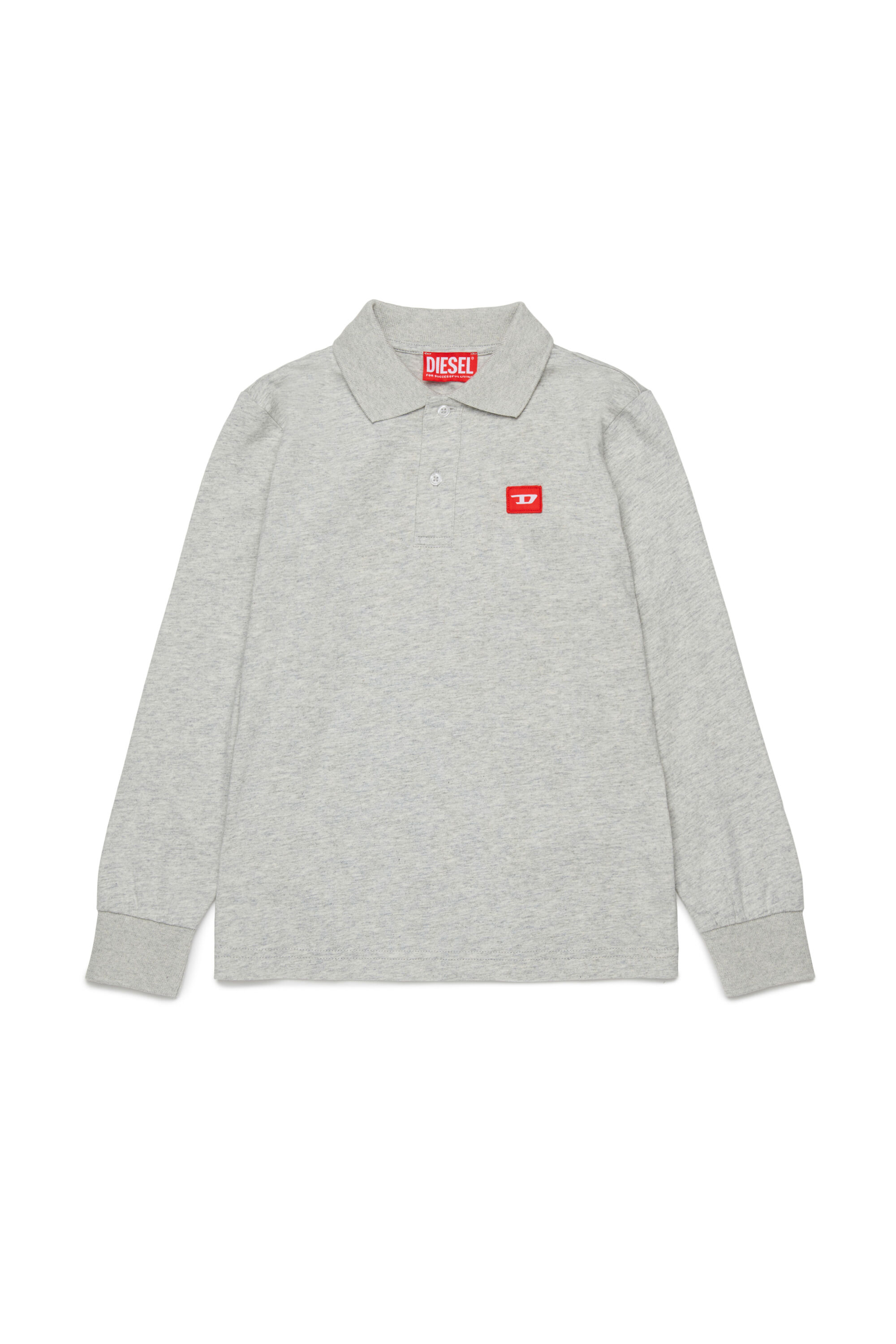 Diesel - TAKAO, Man's Cotton polo with logo in Grey - 1