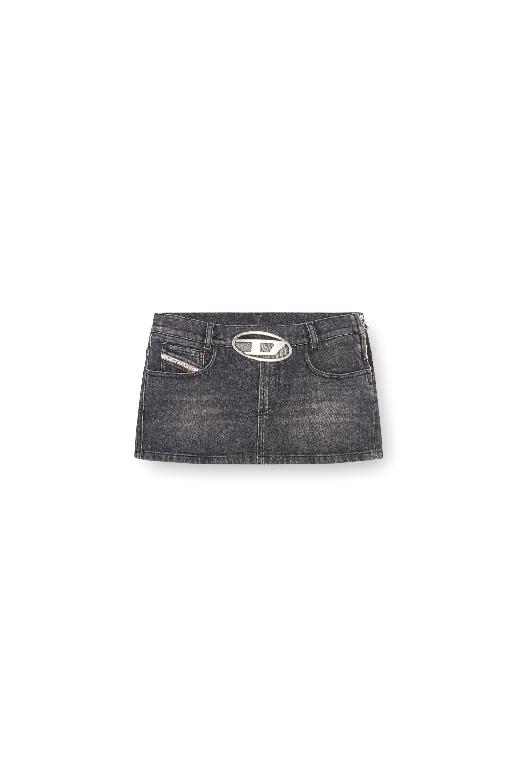 25SS新作スター柄【RONRON】STAR BLACK MINI DENIM SKIRT★2色 STAR BLACK MINI DENIM SKIRT WASHED BLACK - RONRON 론론
