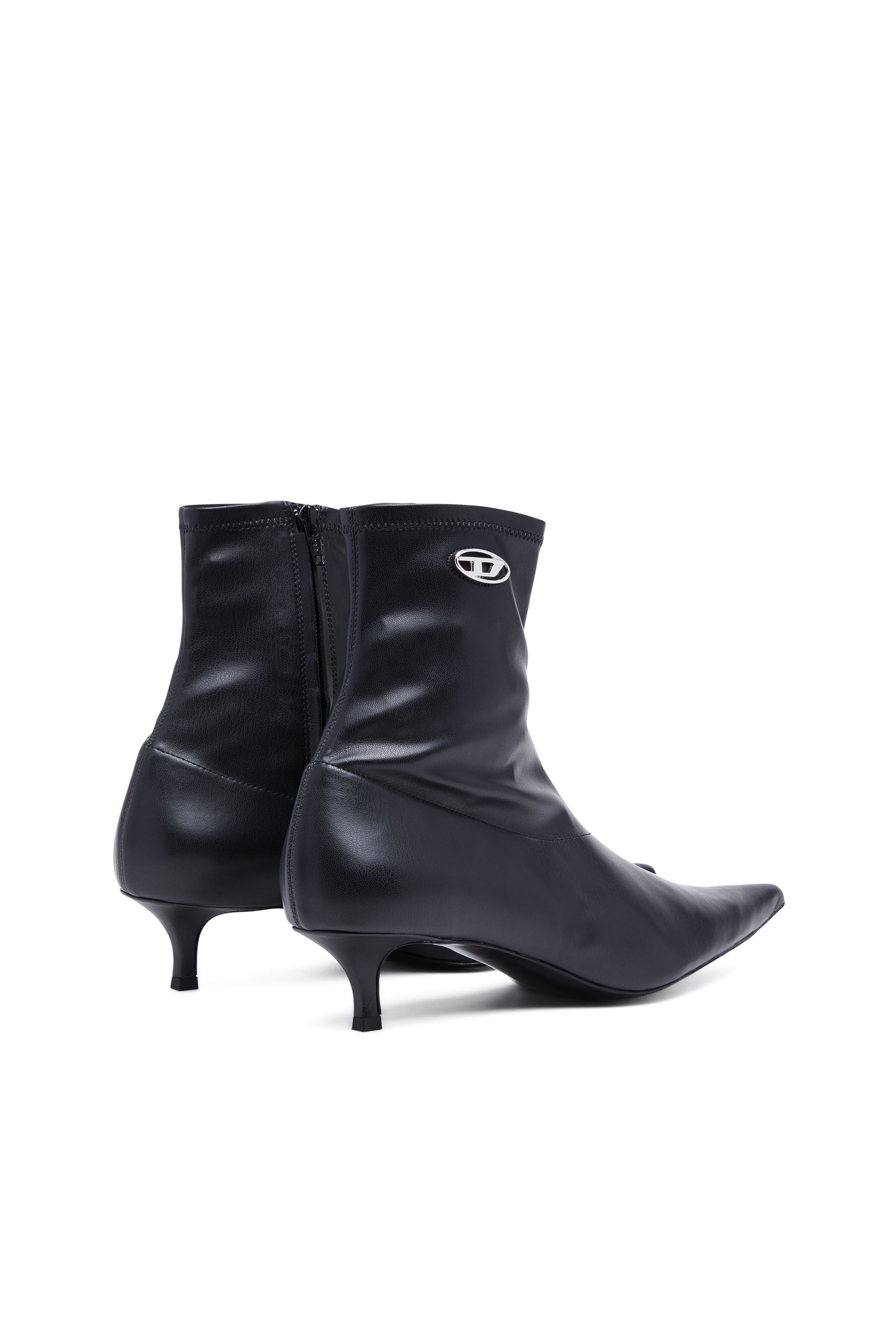 Diesel - D-KITTIE AB, Woman D-Kittie AB - Kitten-heel ankle boots in Black - Image 3
