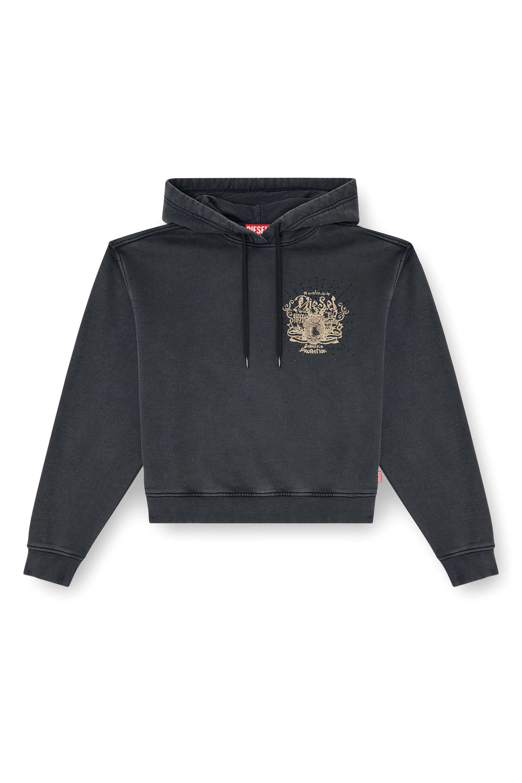 Diesel - F-PHOENY, Woman's Hoodie with prints and rhinestone studs in null - 2