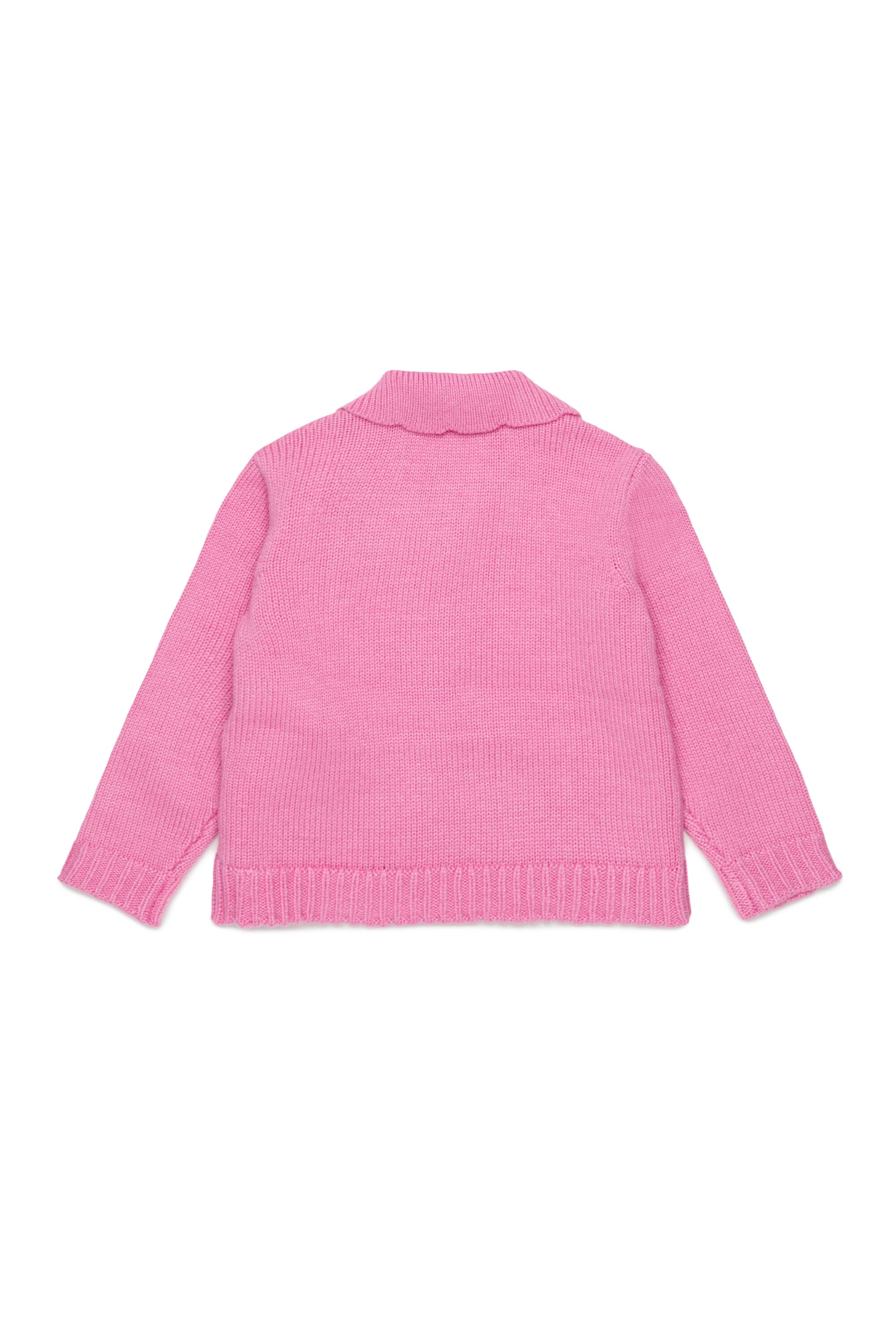 Diesel - KSCALOB, Woman's Cashmere-enriched cardigan with scalloped collar in Pink - 2