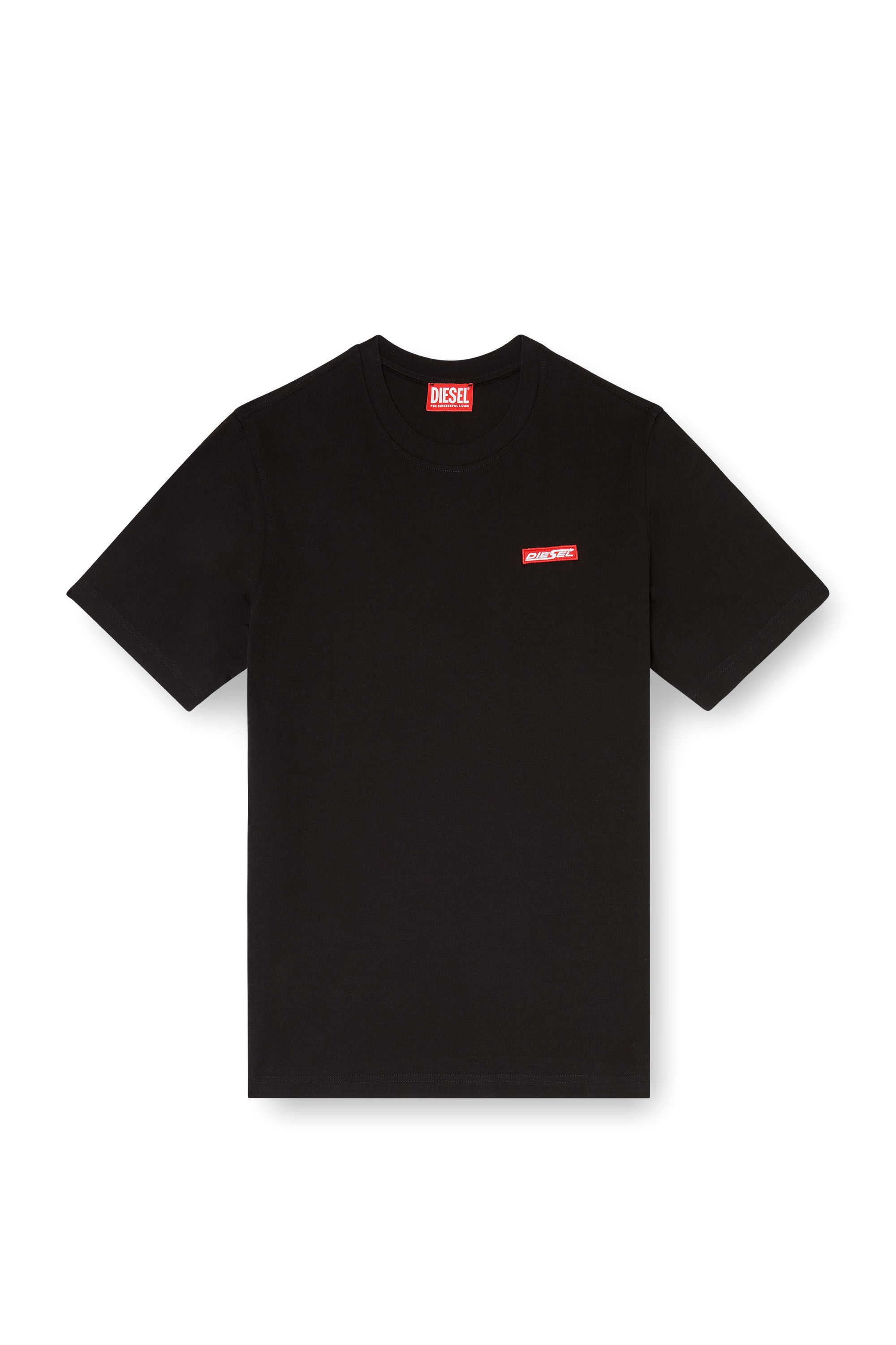 Diesel - T-ADJUST-AA12, Man's Cotton T-shirt with logo patch in Black - 2